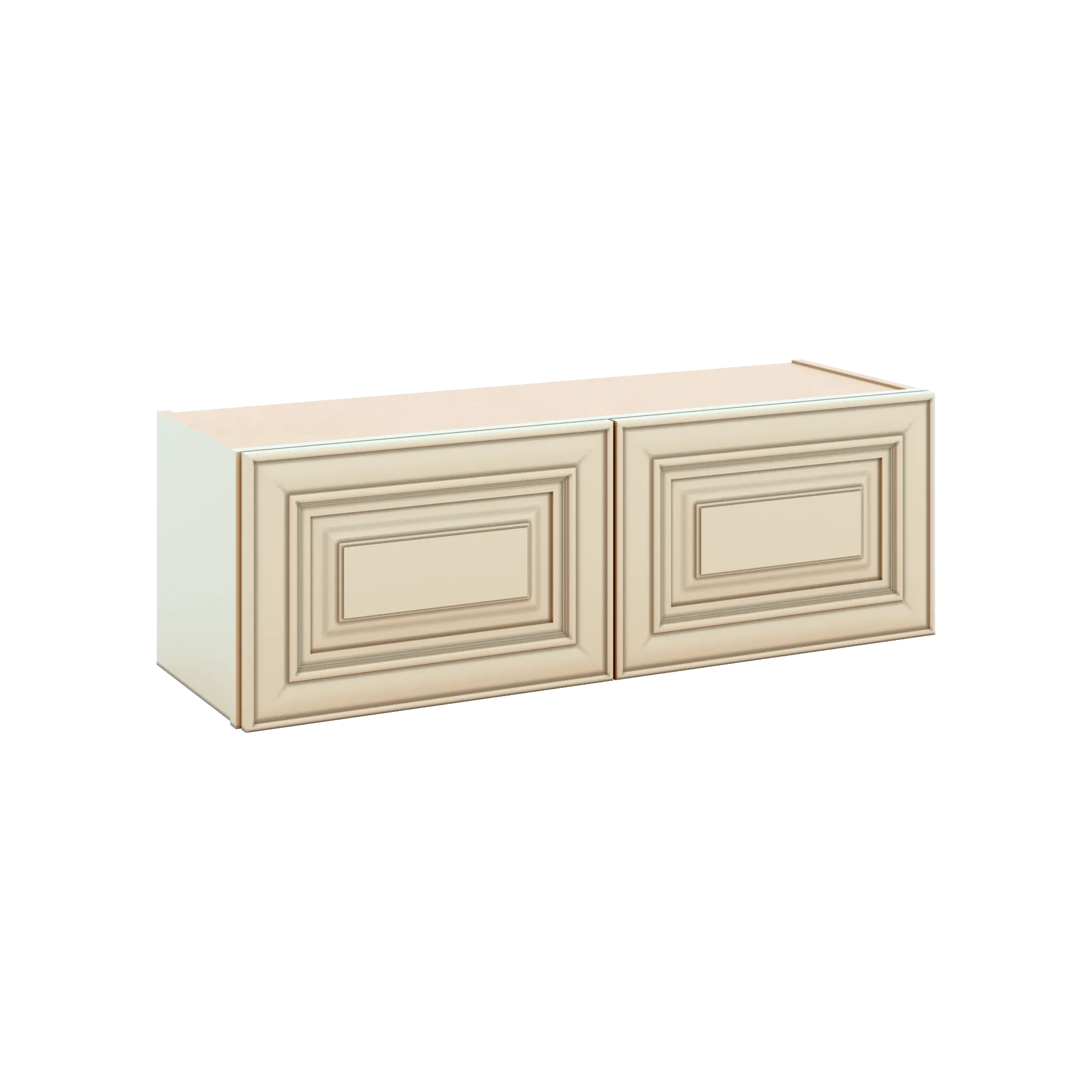 J&K Creme Glazed A7 Double Door Wall Cabinet - 36" W x 12" H