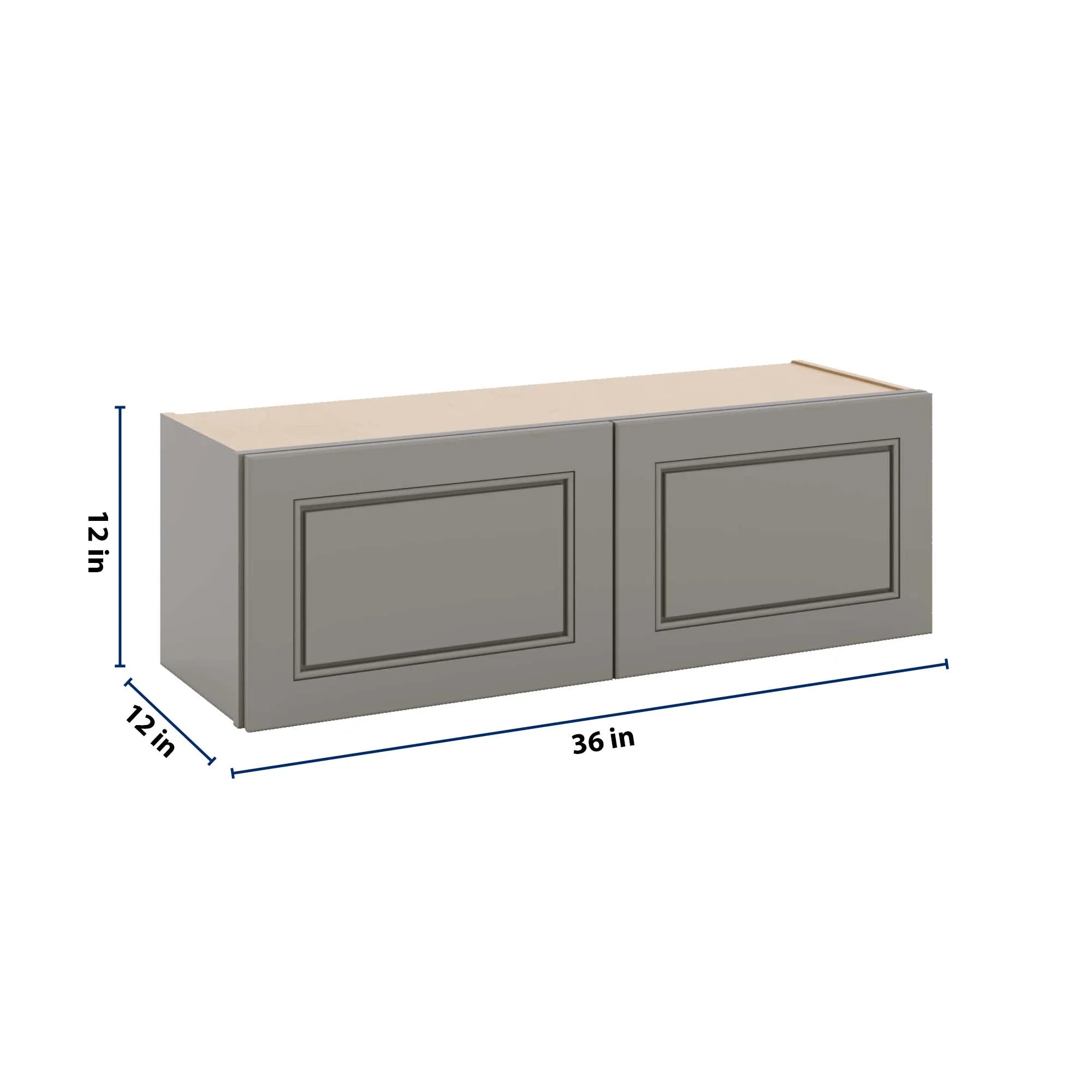 J&K Greige K3 Double Door Wall Cabinet - 36" W x 12" H