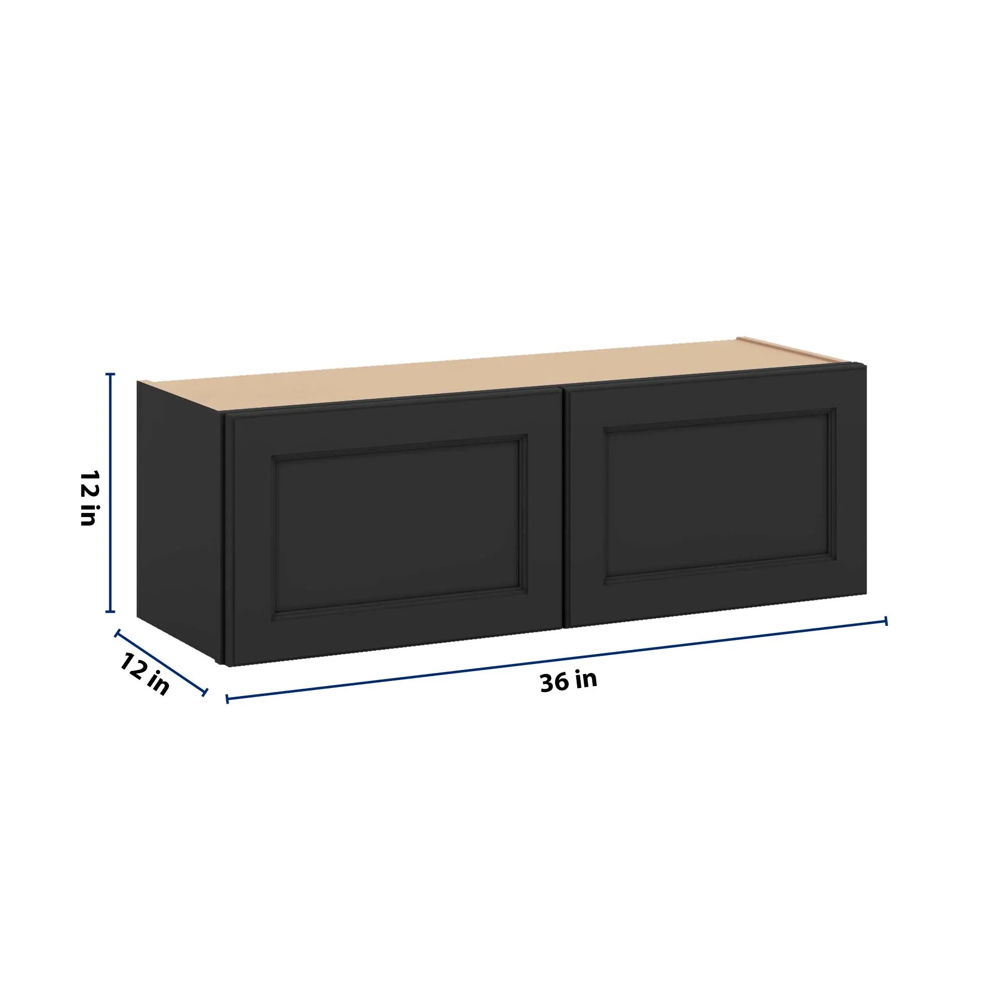 J&K Charcoal E2 Double Door Wall Cabinet - 36" W x 12" H
