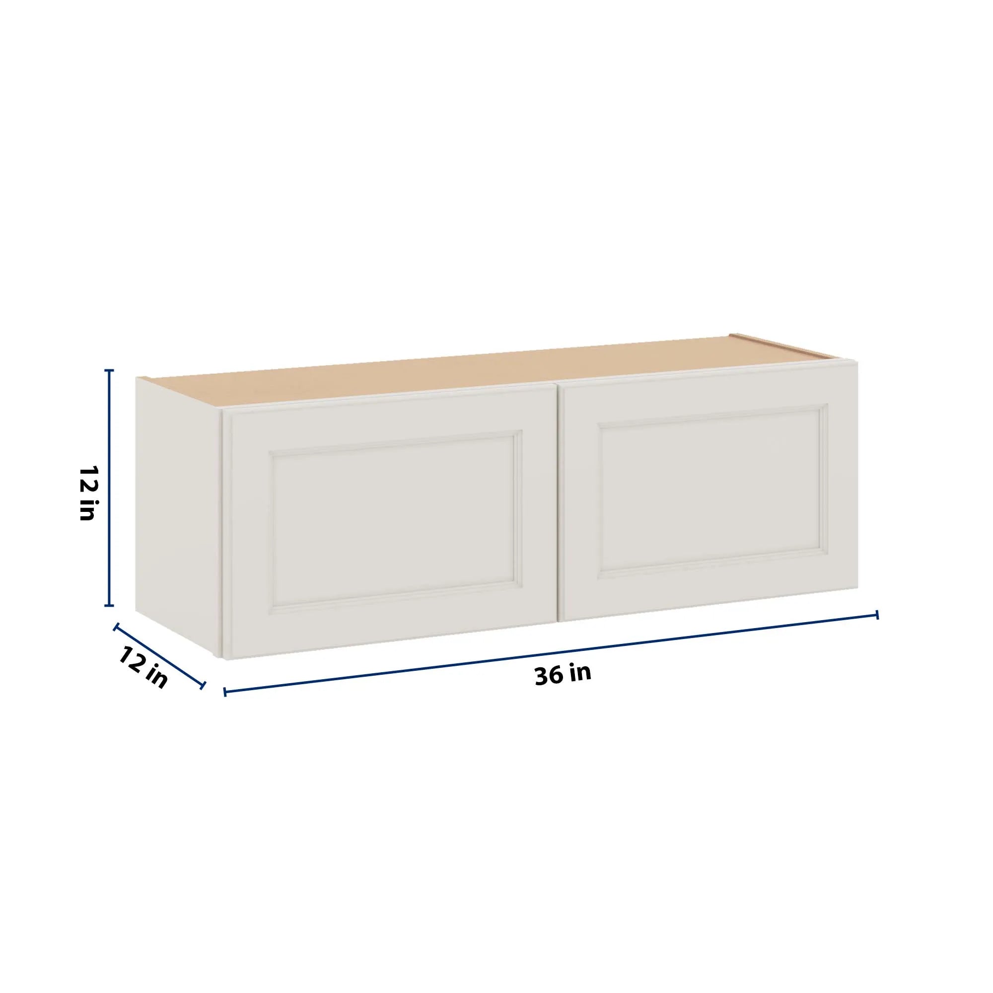 J&K Dove E1 Double Door Wall Cabinet - 36" W x 12" H