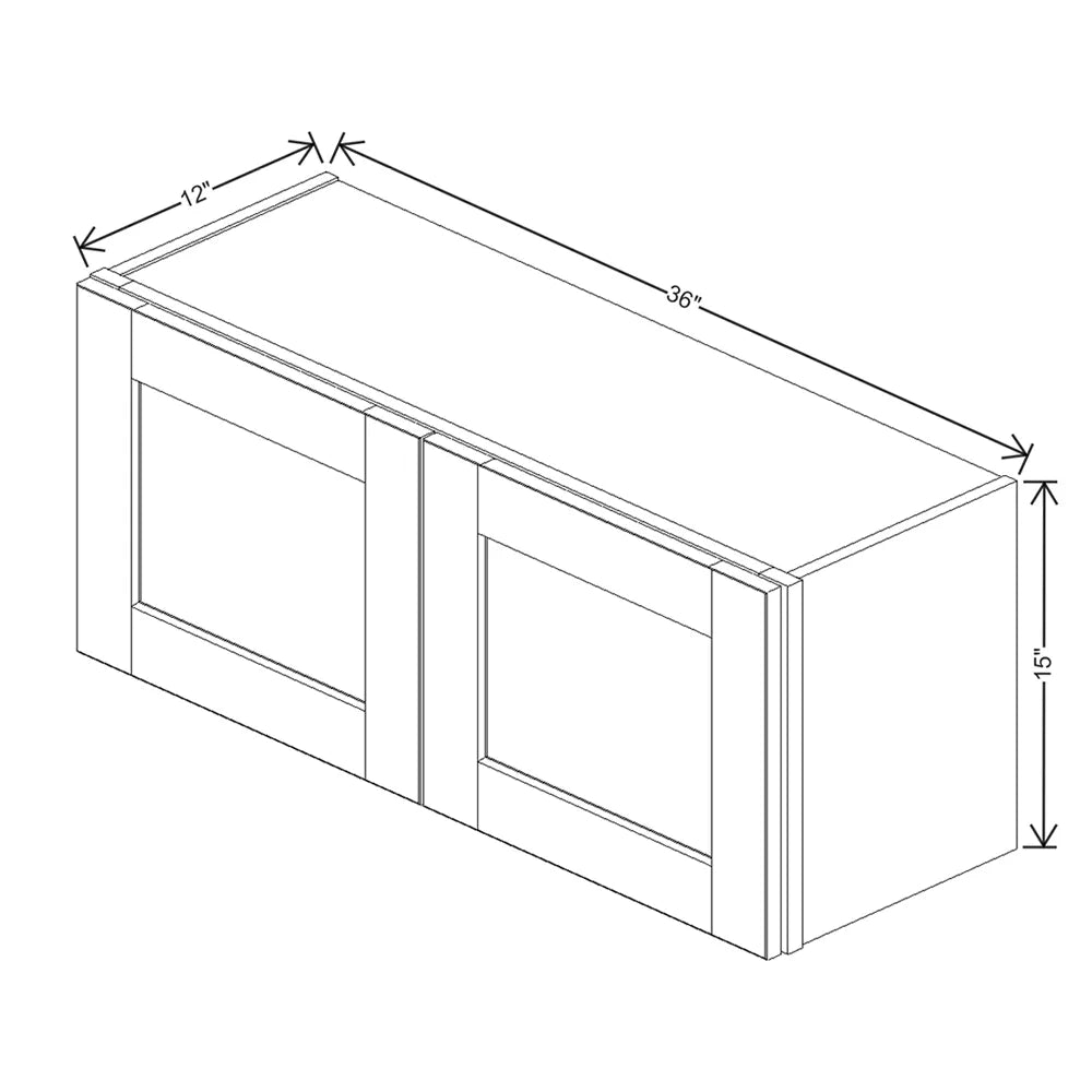 J&K Java Coffee S1 Double Door Wall Cabinet - 36" W x 15" H