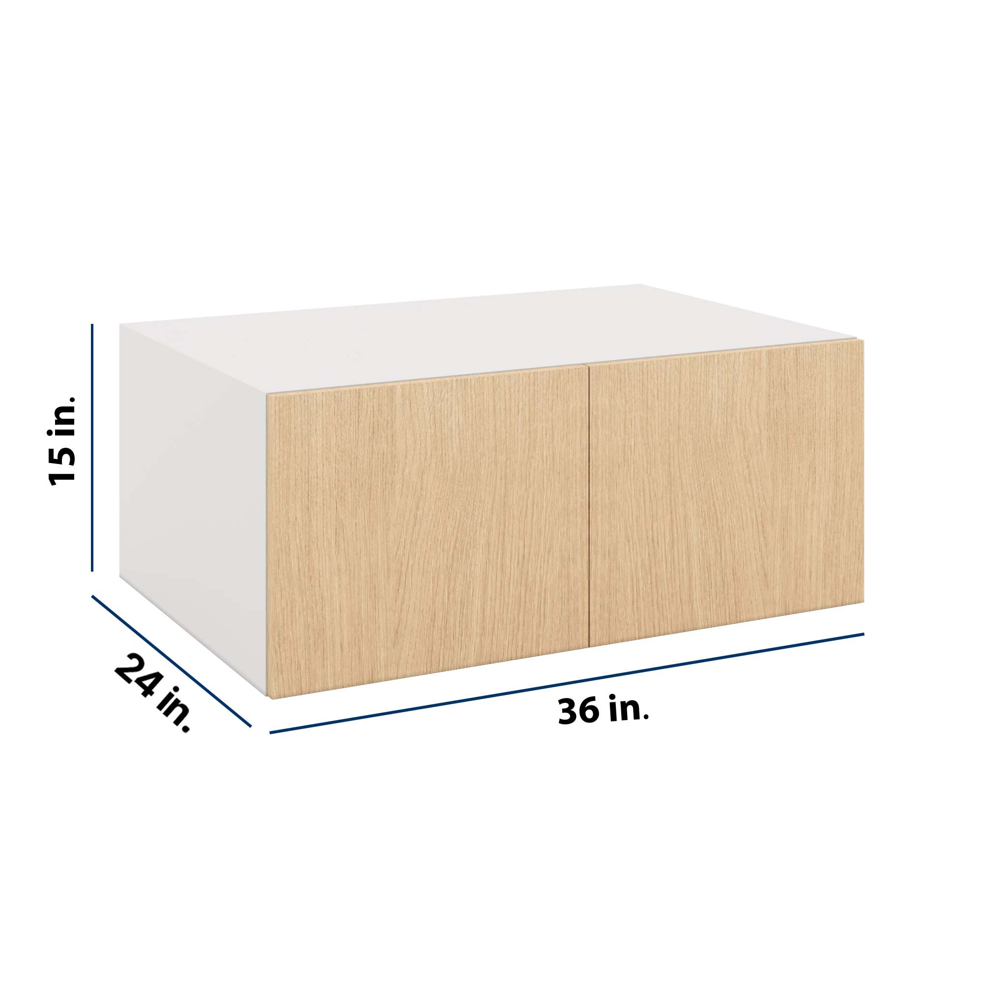 Modernform Cabinet Natural Oak 36" W X 15" H X 24" D Double Door Wall Cabinet