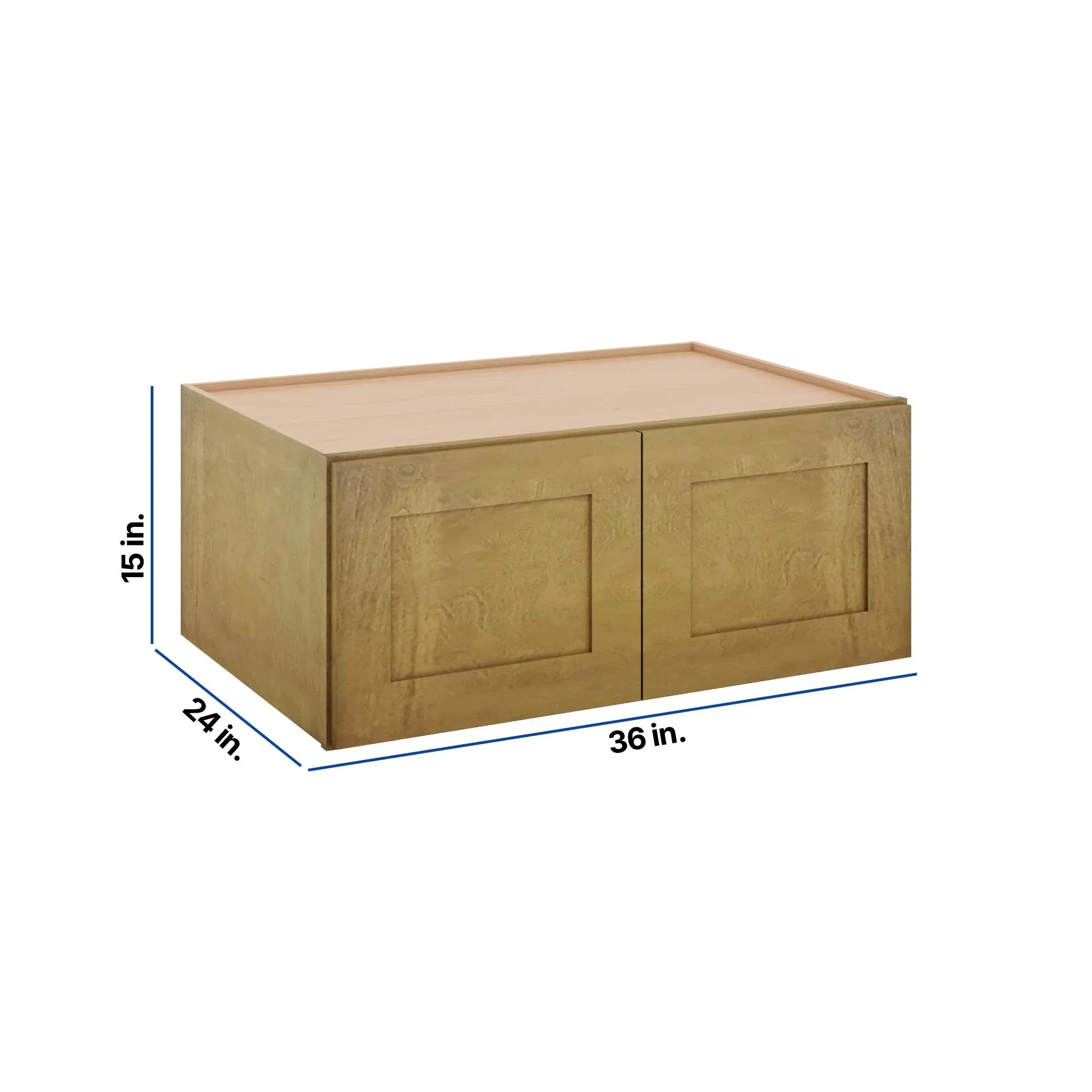Modernform Cabinet Natural Shaker 36" W X 15" H X 24" D Double Door Wall Cabinet
