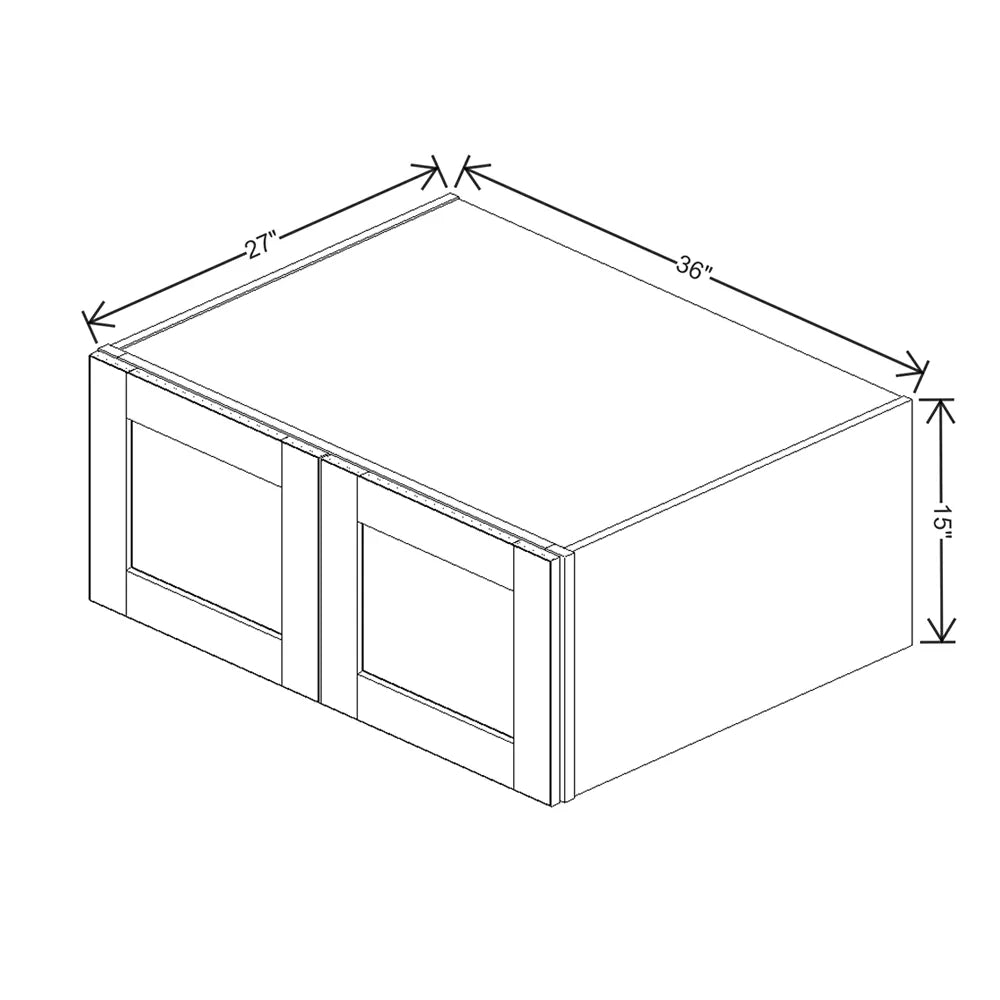 J&K Creme Glazed A7 Refrigerator Wall Cabinet - 36" W x 15" H x 27" D