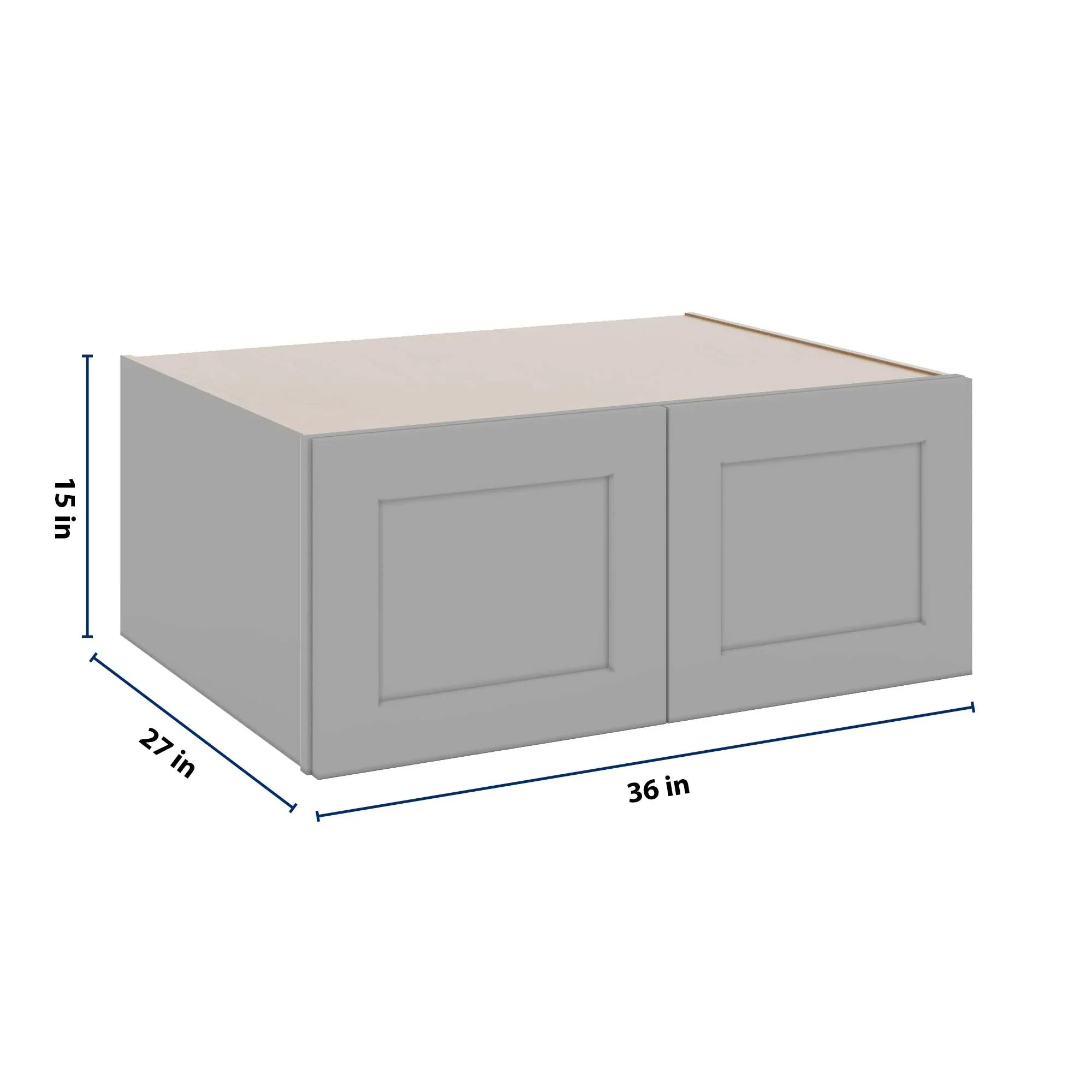 J&K Castle Grey S5 Refrigerator Wall Cabinet - 36" W x 15" H x 27" D