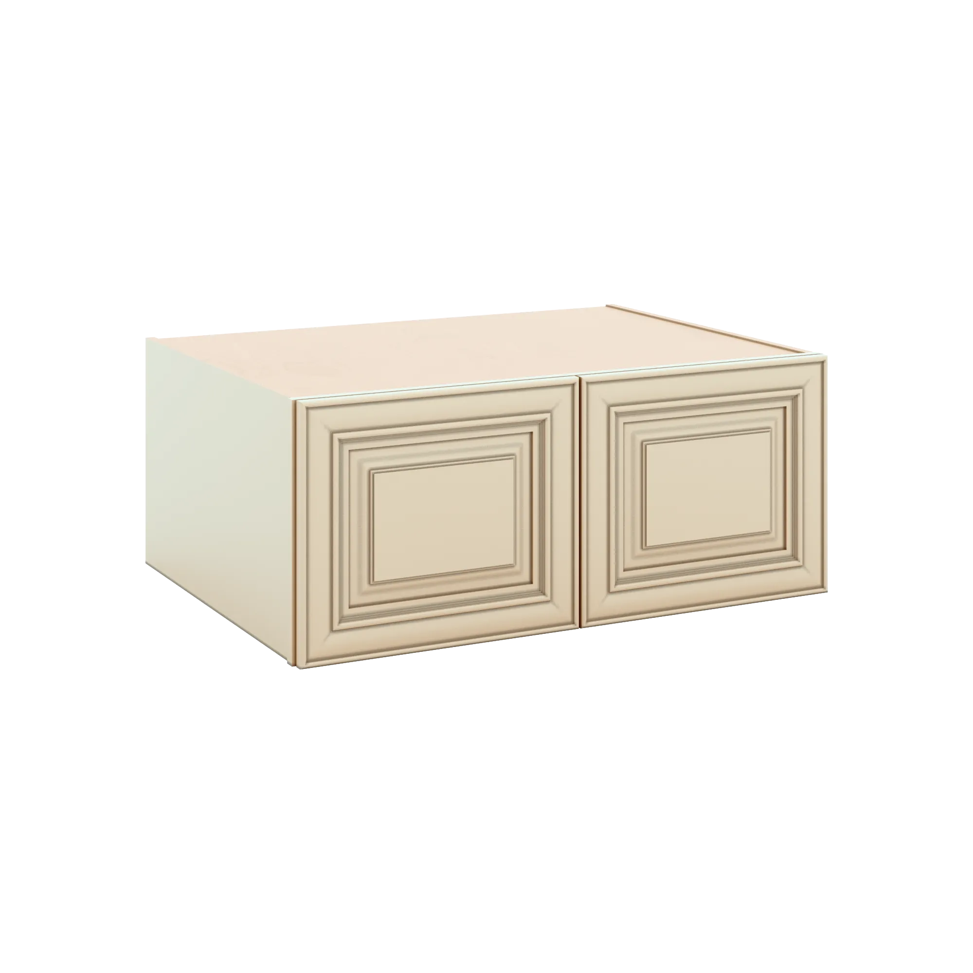 J&K Creme Glazed A7 Refrigerator Wall Cabinet - 36" W x 15" H x 27" D