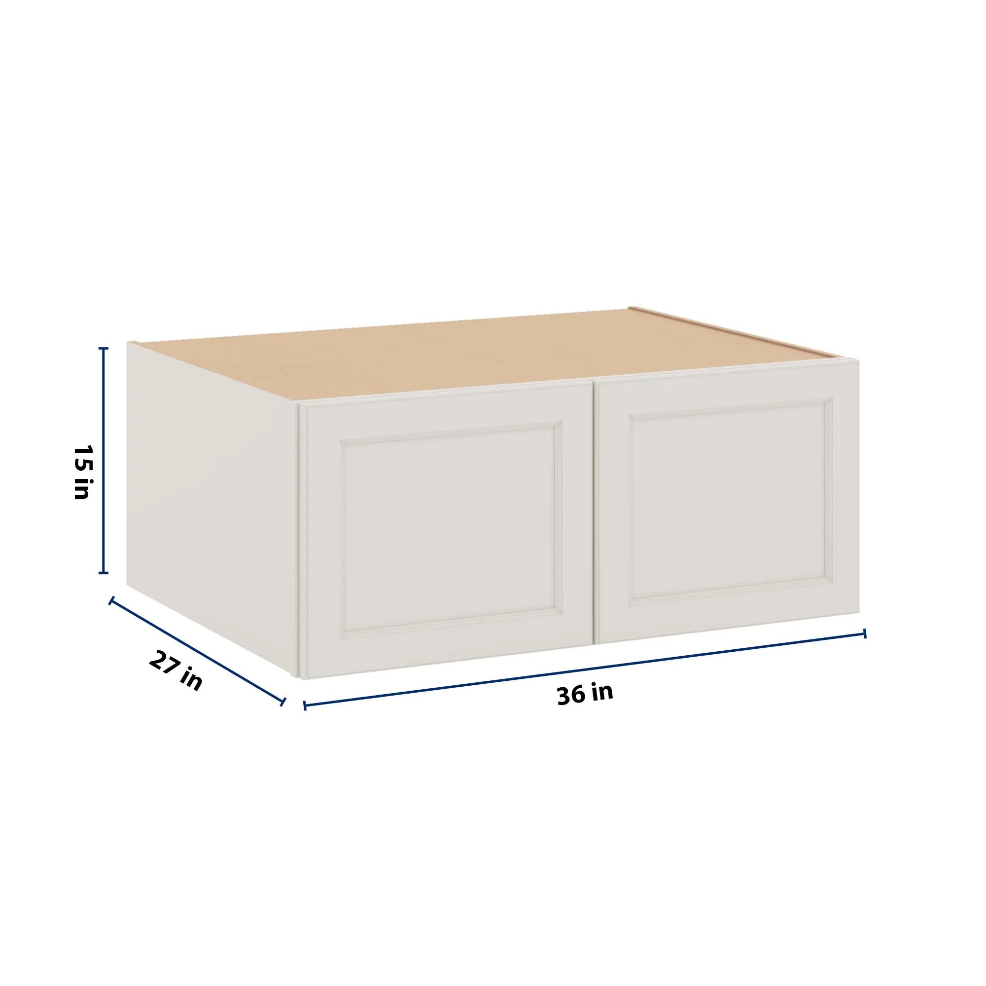 J&K Dove E1 Refrigerator Wall Cabinet - 36" W x 15" H x 27" D