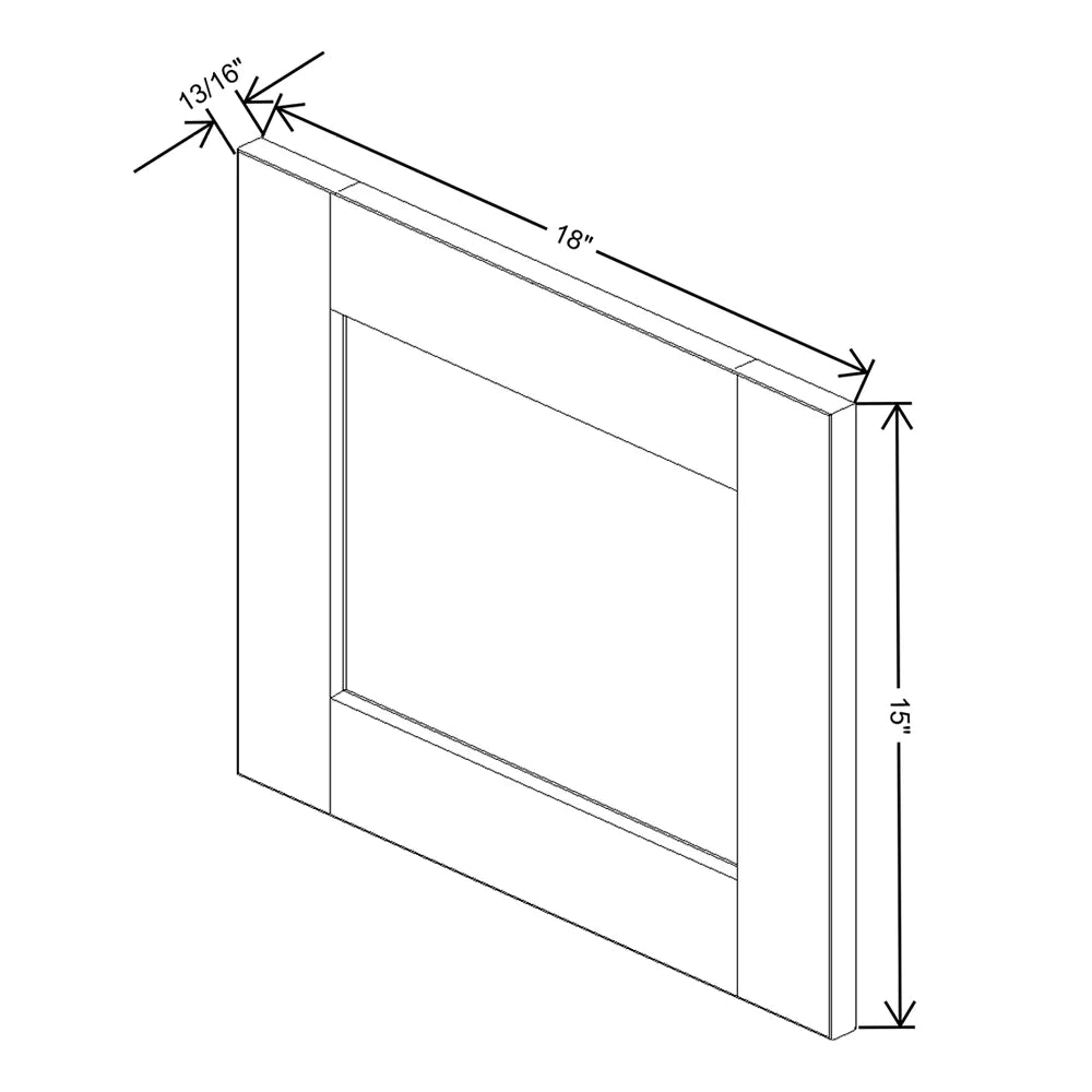 J&K Charcoal E2 Dummy Door Panel 18" W x 15" H