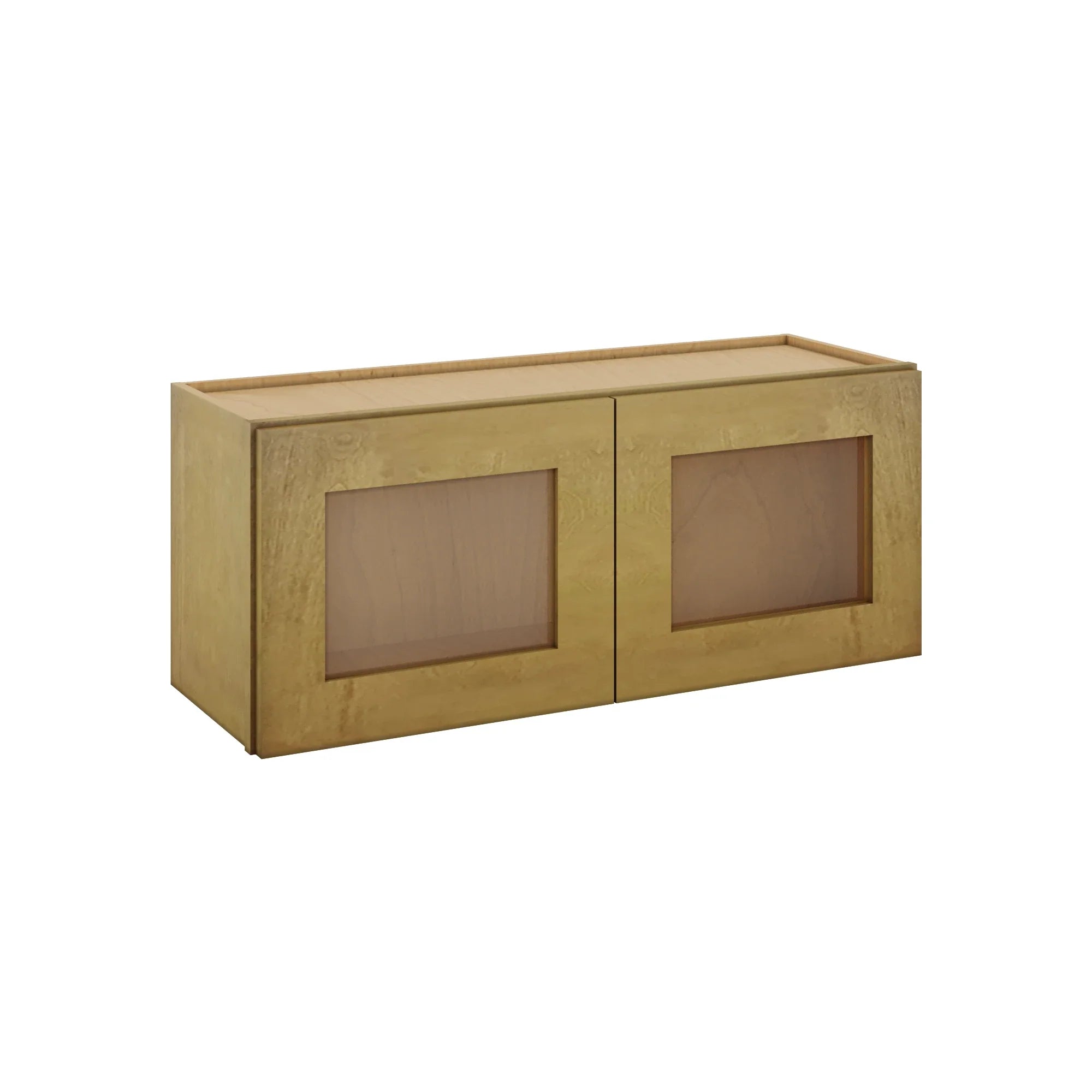 Modernform Cabinet Natural Shaker 36" W X 15" H X 12" D Double Glass Door Wall Cabinet