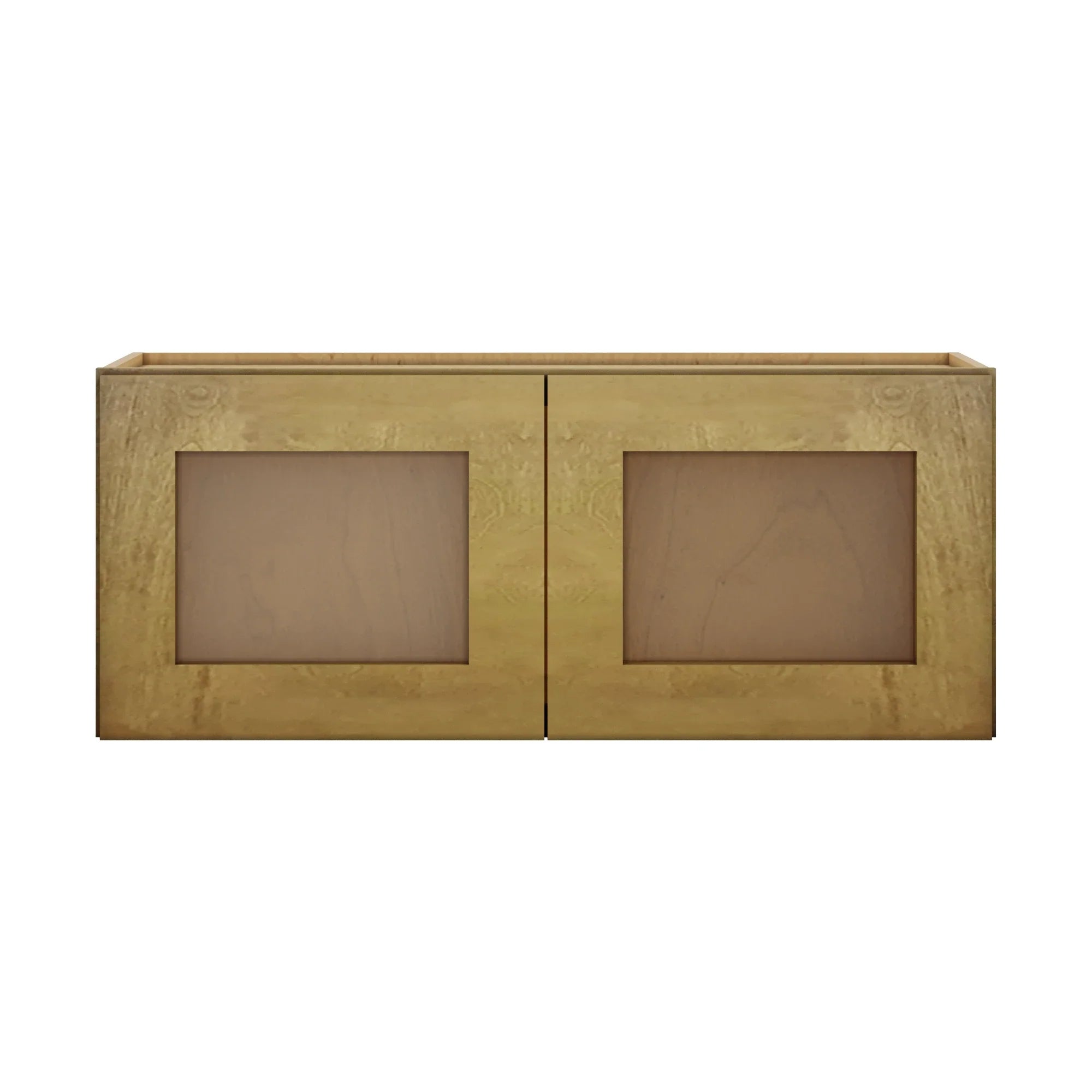 Modernform Cabinet Natural Shaker 36" W X 15" H X 12" D Double Glass Door Wall Cabinet