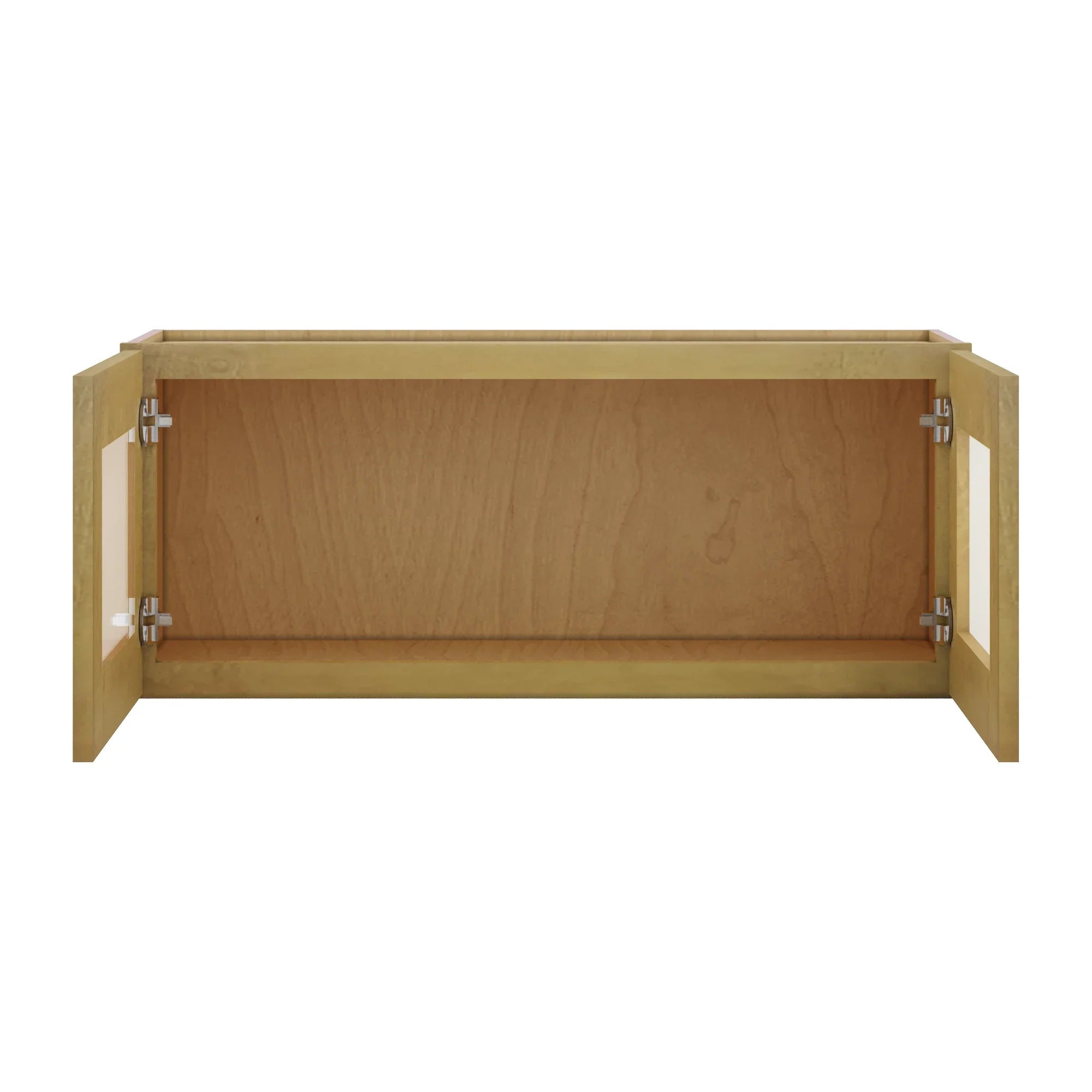 Modernform Cabinet Natural Shaker 36" W X 15" H X 12" D Double Glass Door Wall Cabinet