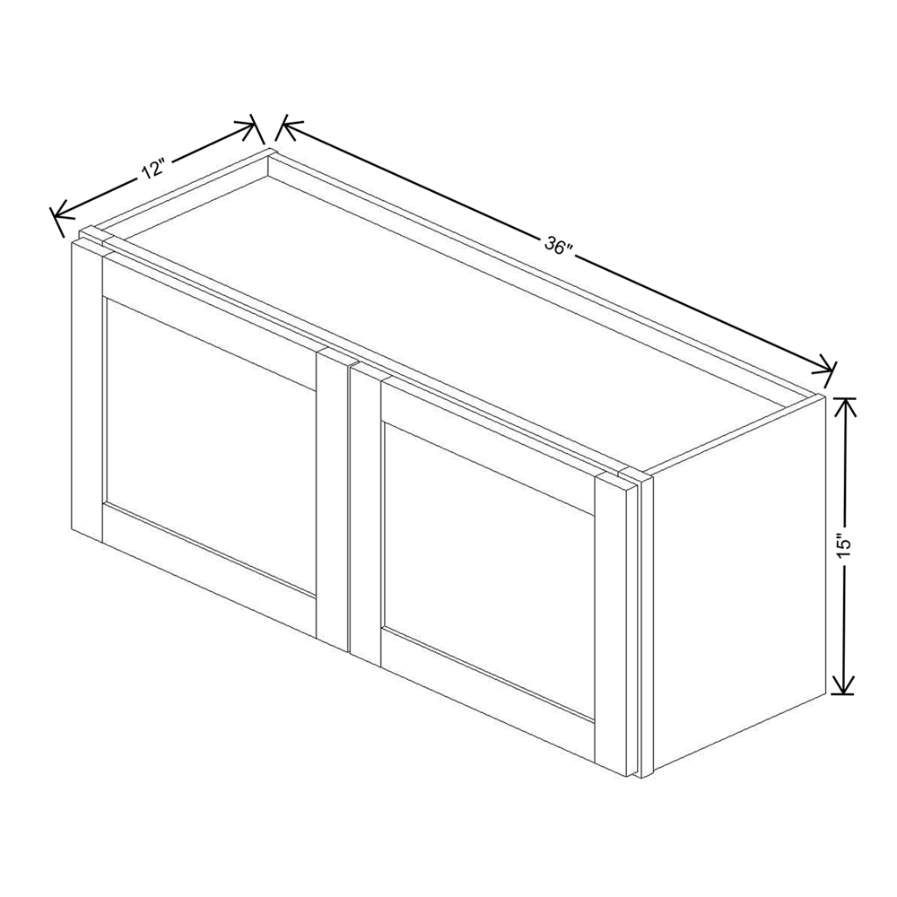 Wolf Classic York Grey Stain 36"W X 15"H Wall Cabinet