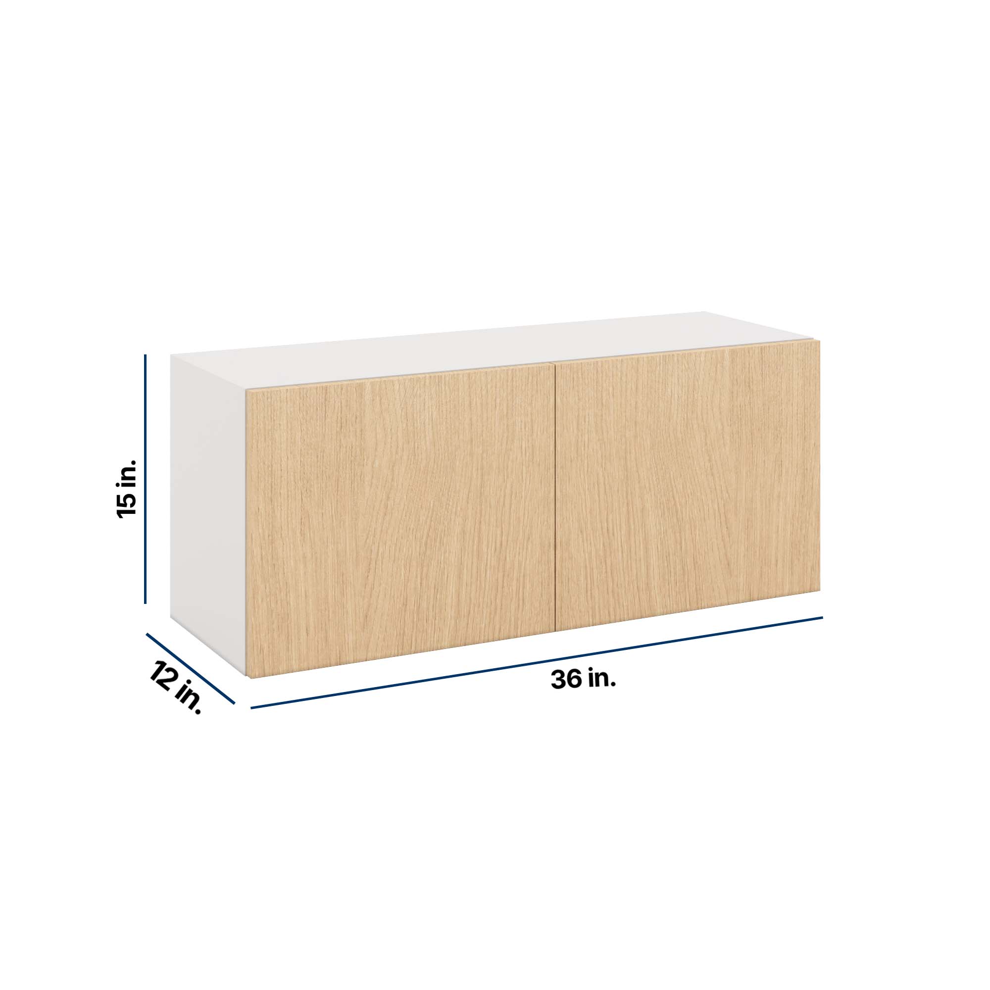 Modernform Cabinet Natural Oak 36" W X 15" H X 12" D Double Door Wall Cabinet