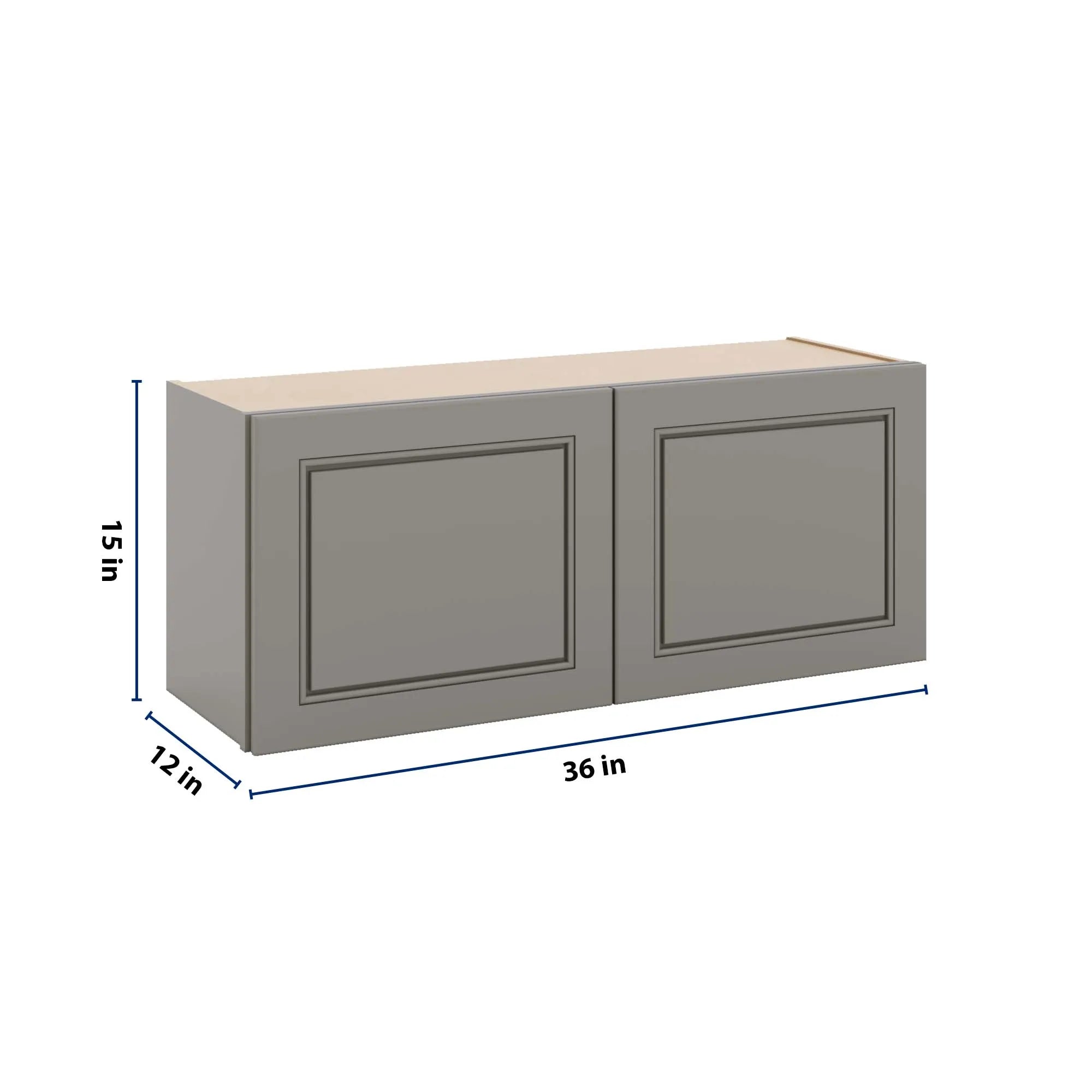 J&K Greige K3 Double Door Wall Cabinet - 36" W x 15" H