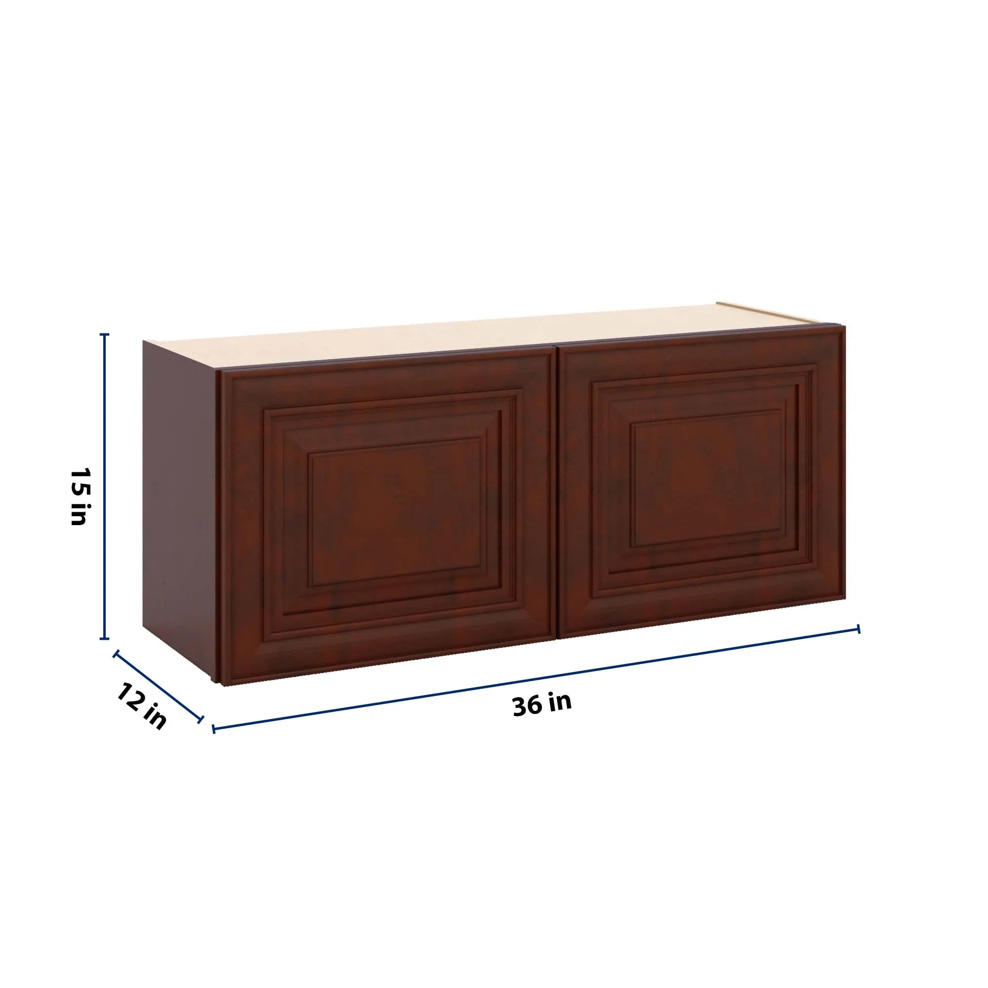 J&K Mahogany J5 Double Door Wall Cabinet - 36" W x 15" H