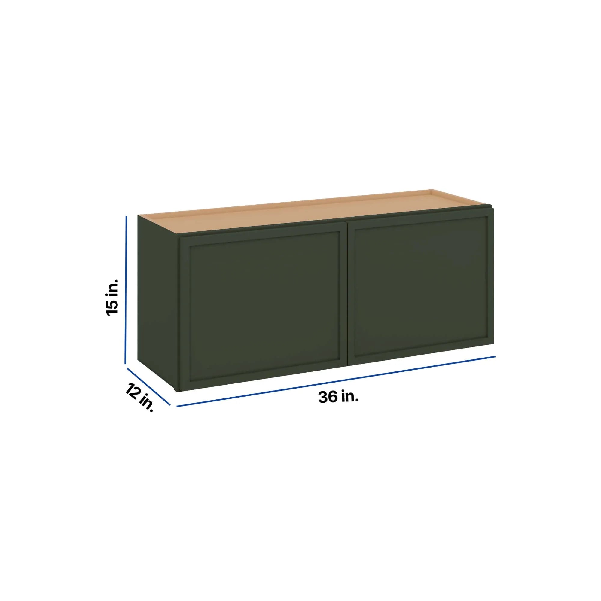 Modernform Cabinet Slim Sage Green 36" W X 15" H X 12" D Double Door Wall Cabinet