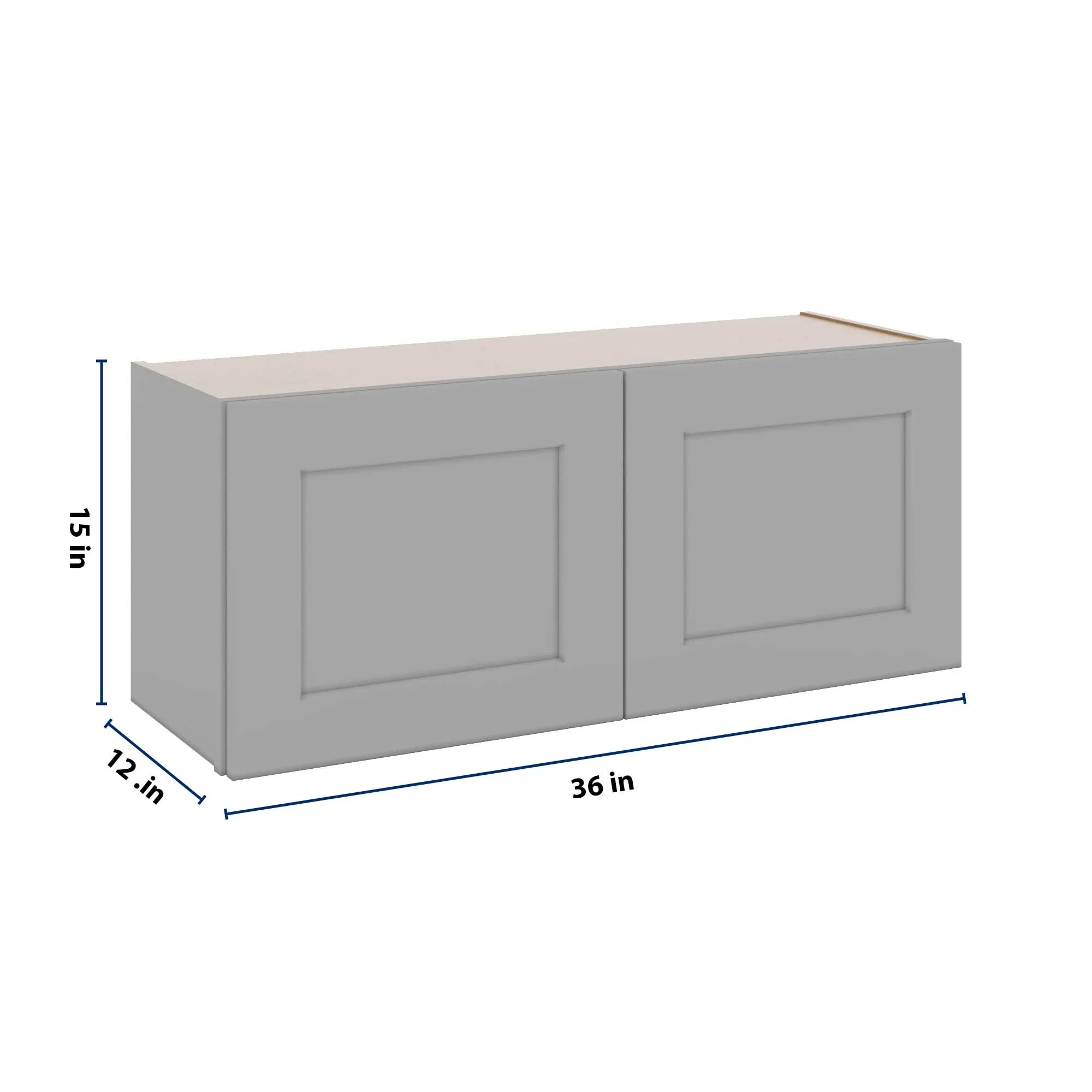 J&K Castle Grey S5 Double Door Wall Cabinet - 36" W x 15" H