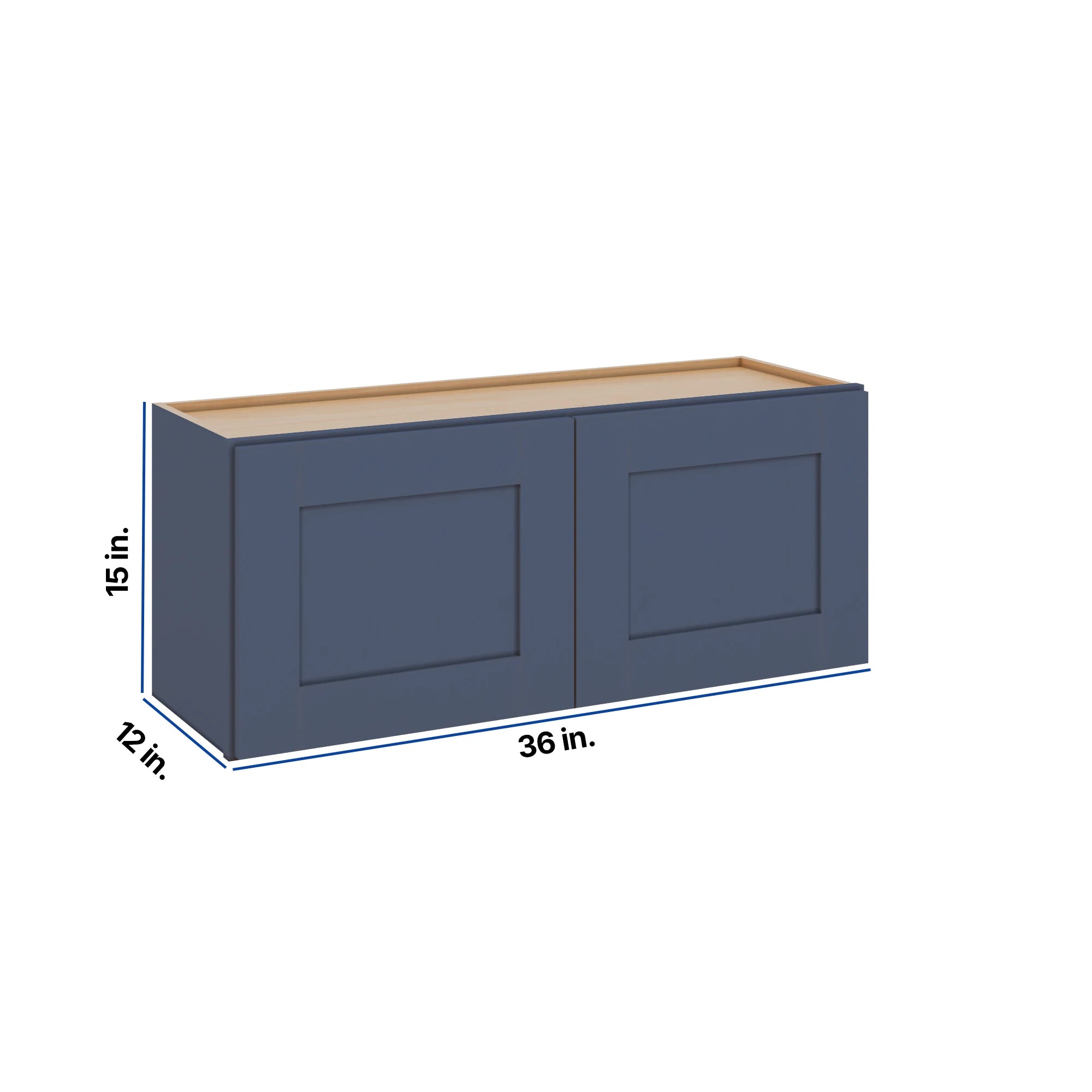 Modernform Cabinet Signature Blue 36" W X 15" H X 12" D Double Door Wall Cabinet