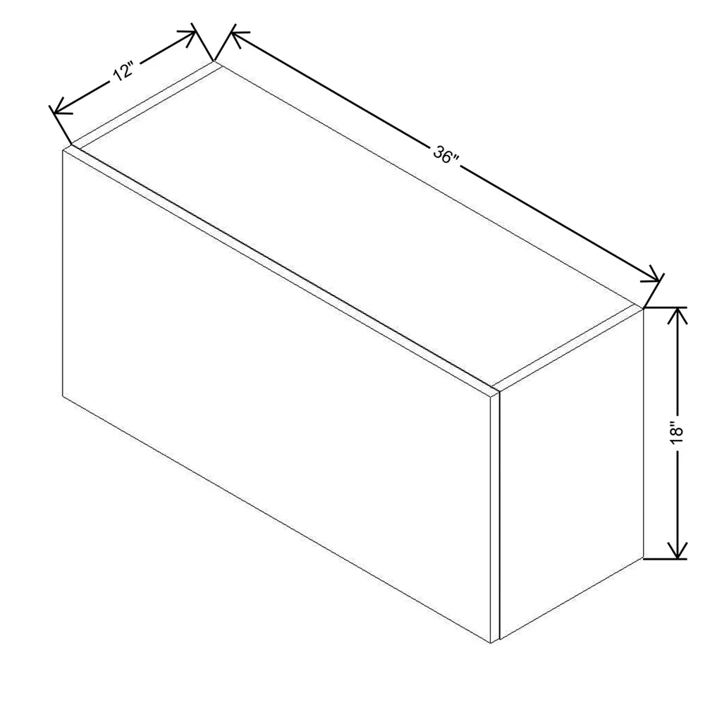 CNC Classic Milano Polar White 36" W X 18" H Horizontal Wall Cabinet