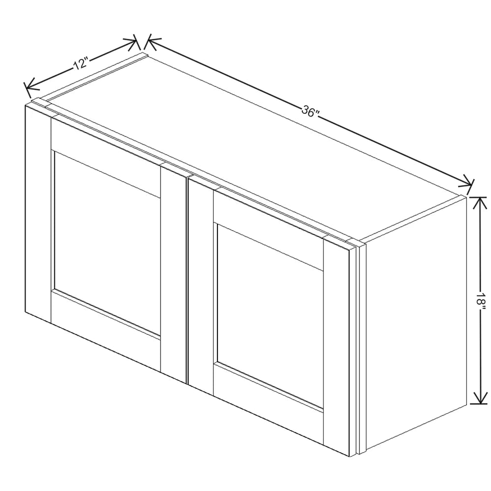 J&K Naval B7 Double Door Wall Cabinet - 36" W x 18" H