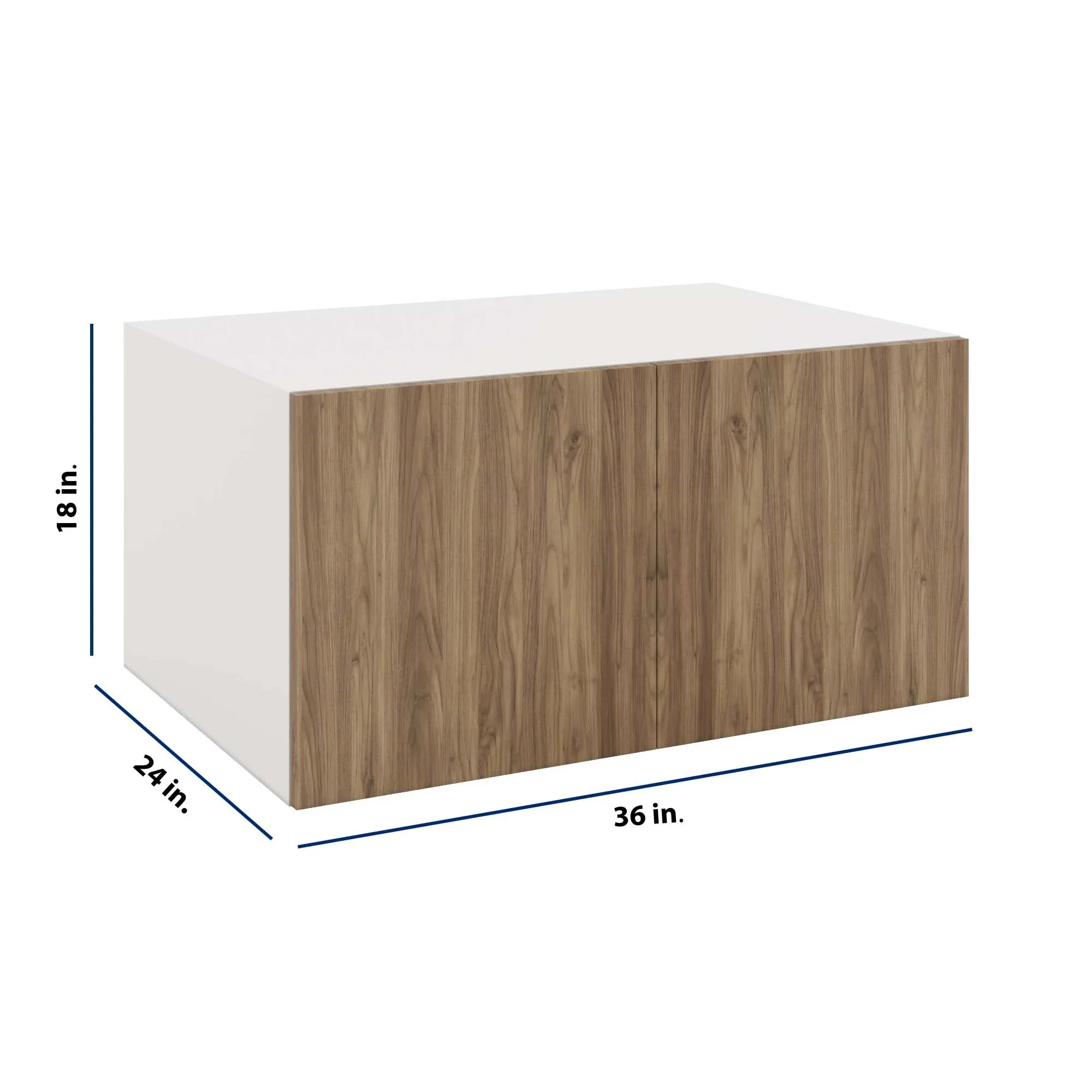 Modernform Cabinet Walnut 36" W X 18" H X 24" D Double Door Wall Cabinet