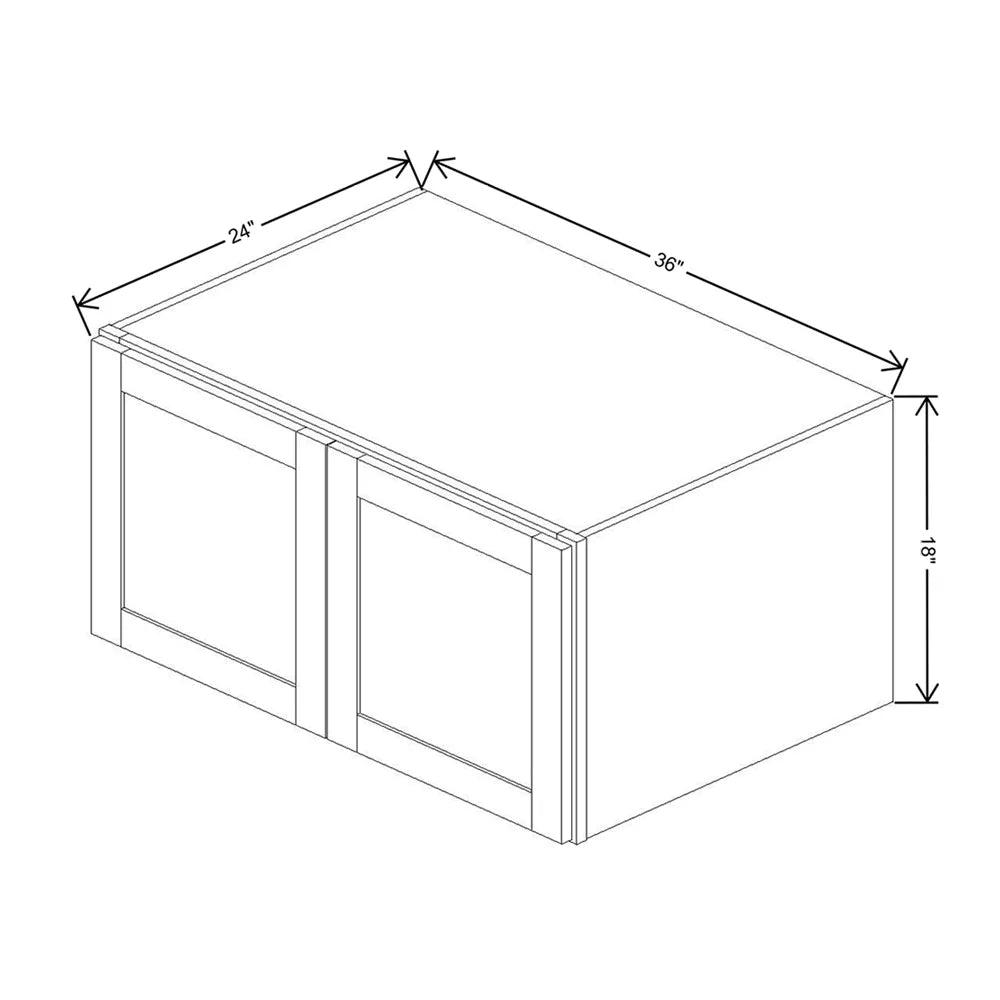 Kitchen Cabinet Distributors Brooklyn Gray Deep Wall Cabinet - 36" W x 18" H x 24" D