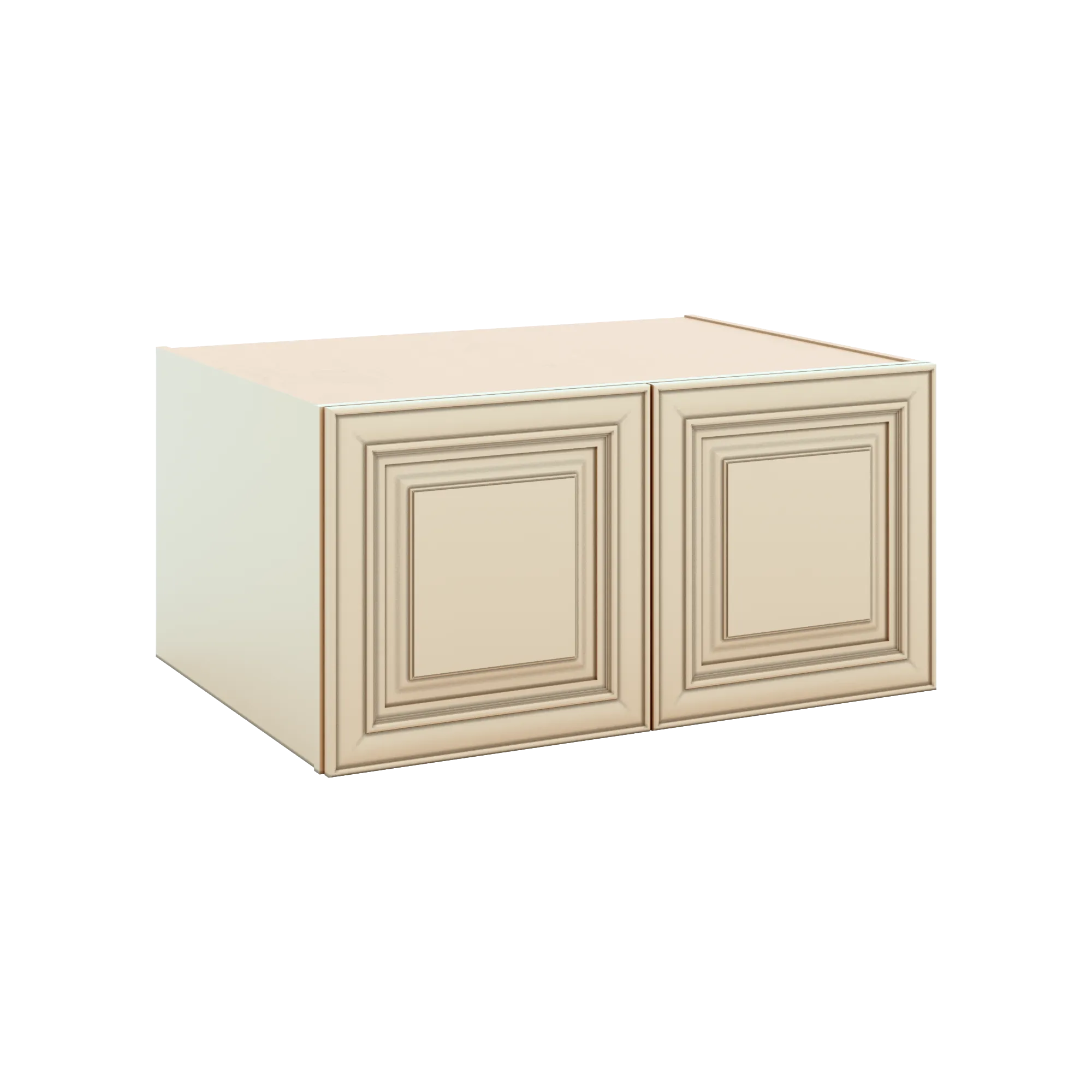 J&K Creme Glazed A7 Refrigerator Wall Cabinet - 36" W x 18" H x 27" D