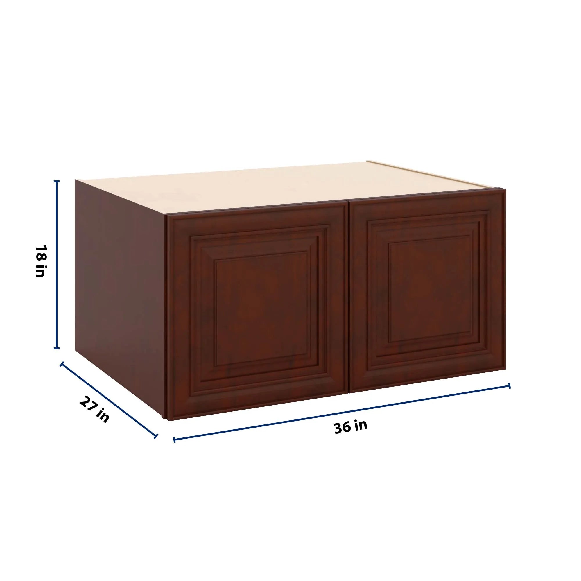 J&K Mahogany J5 Refrigerator Wall Cabinet - 36" W x 18" H x 27" D