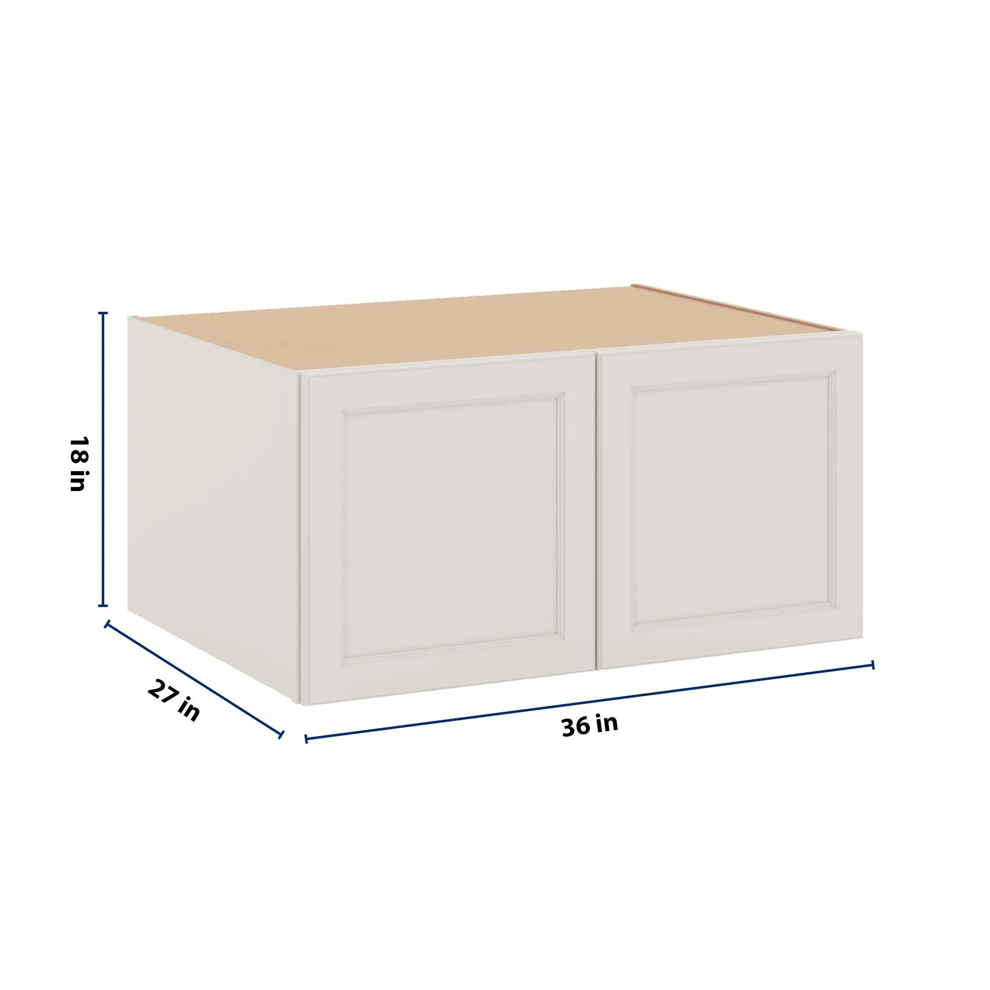 J&K Dove E1 Refrigerator Wall Cabinet - 36" W x 18" H x 27" D