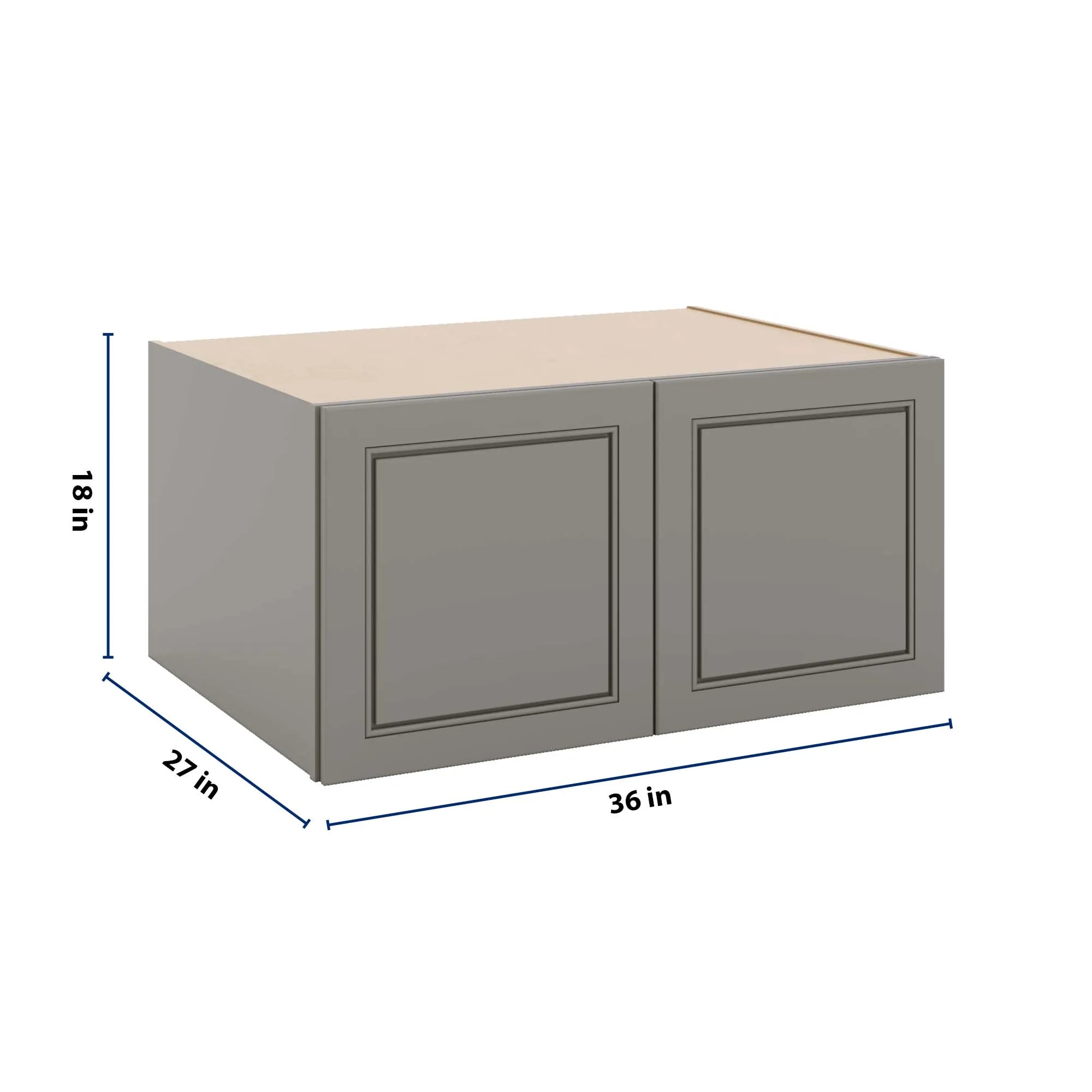 J&K Greige K3 Refrigerator Wall Cabinet - 36" W x 18" H x 27" D