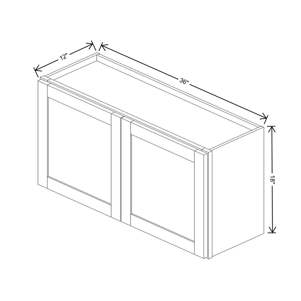 Wolf Classic Dartmouth 5-piece White Paint 36"W X 18"H Wall Cabinet