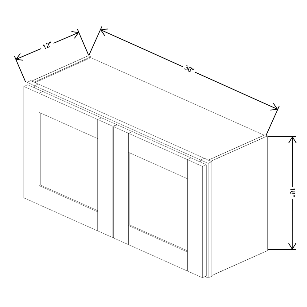 Fabuwood Quest Metro Frost Wall 36"W x 18"H Shaker Cabinet