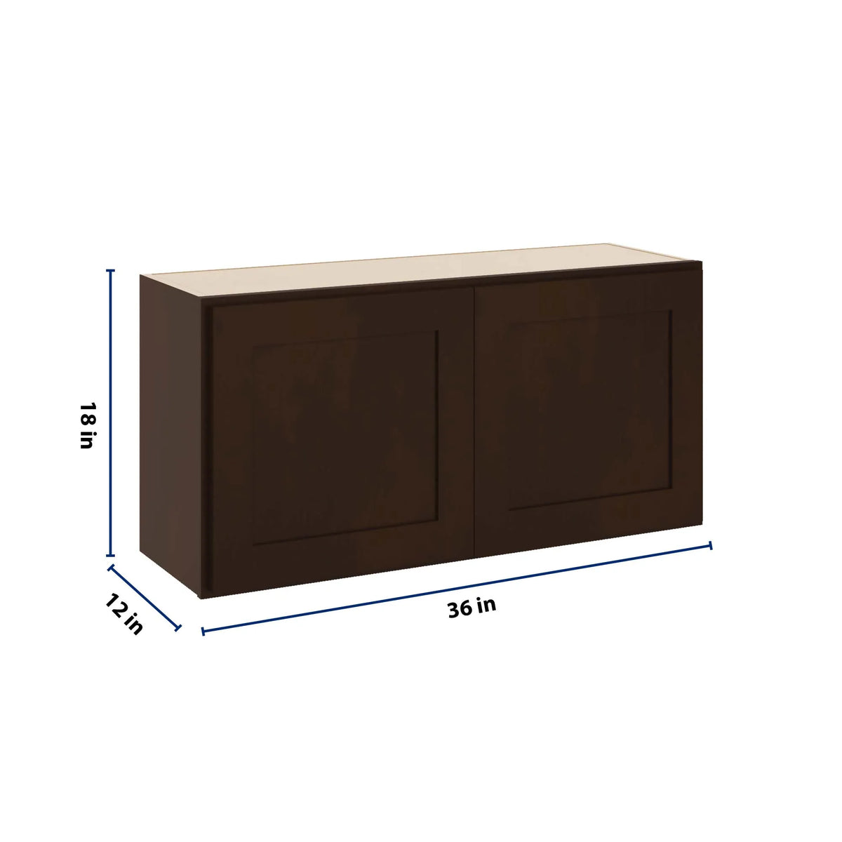 CNC Luxor 5-Piece Espresso 36" W X 18" H Double Door Wall Cabinet