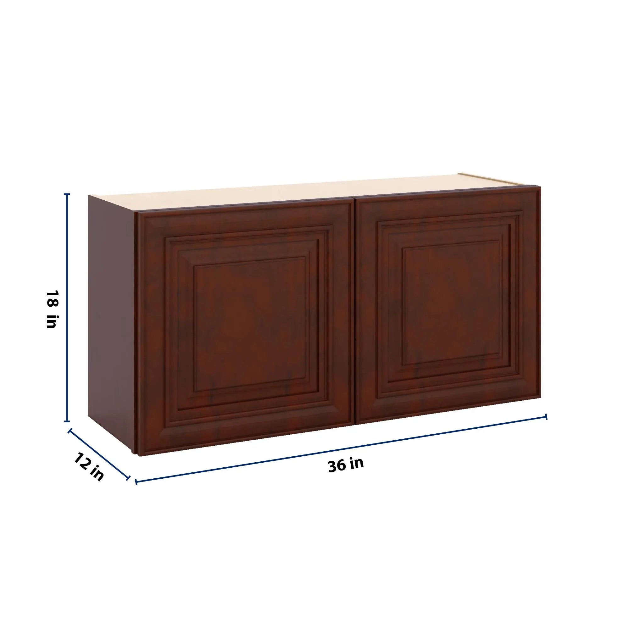 J&K Mahogany J5 Double Door Wall Cabinet - 36" W x 18" H