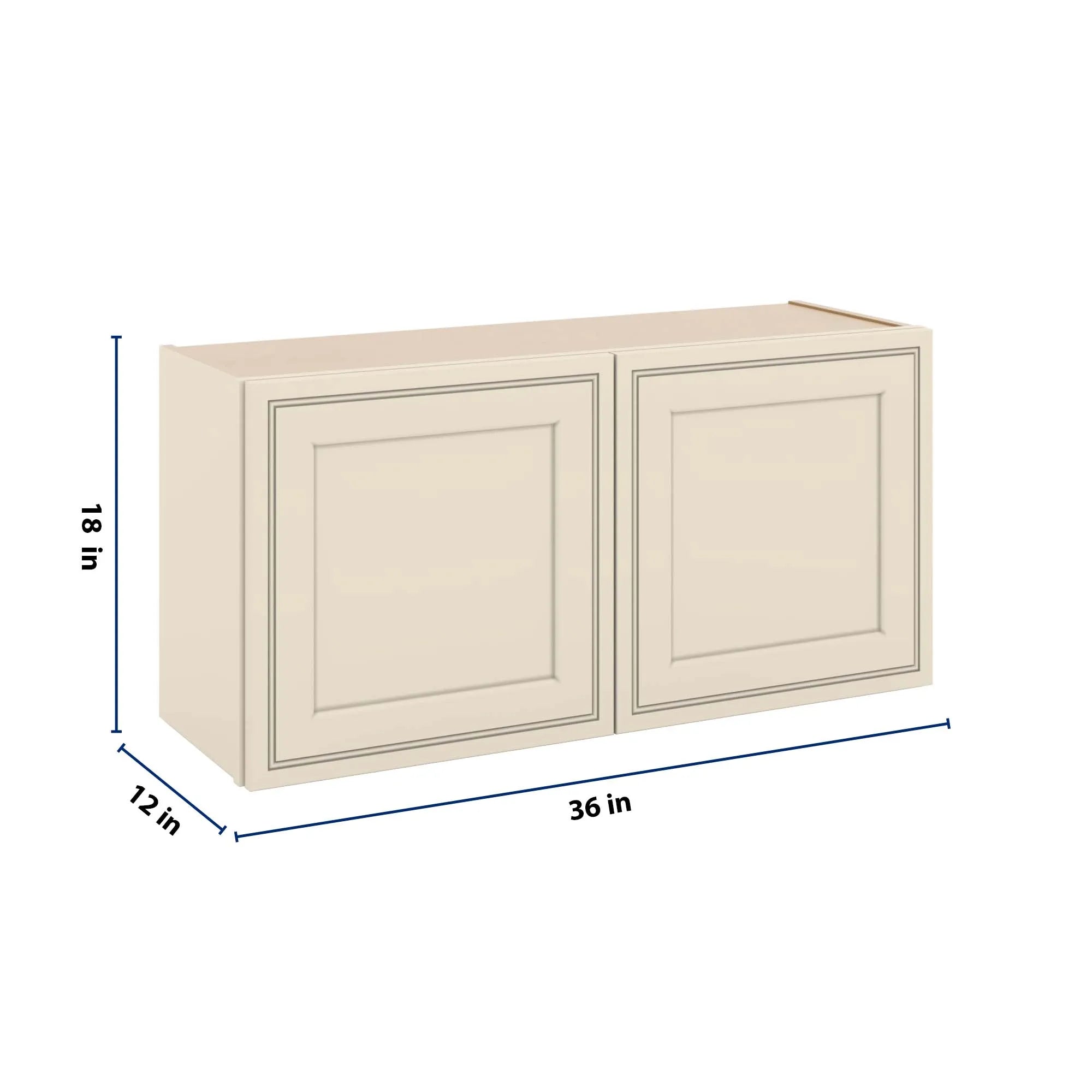 J&K Pearl Glazed H9 Double Door Wall Cabinet - 36" W x 18" H