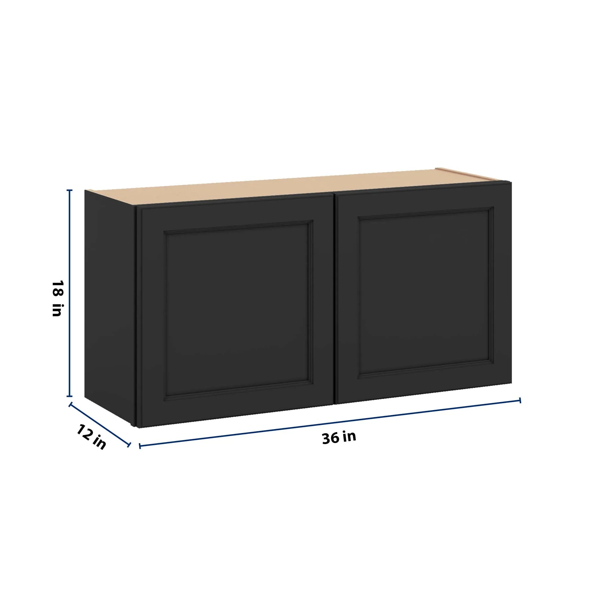 J&K Charcoal E2 Double Door Wall Cabinet - 36" W x 18" H