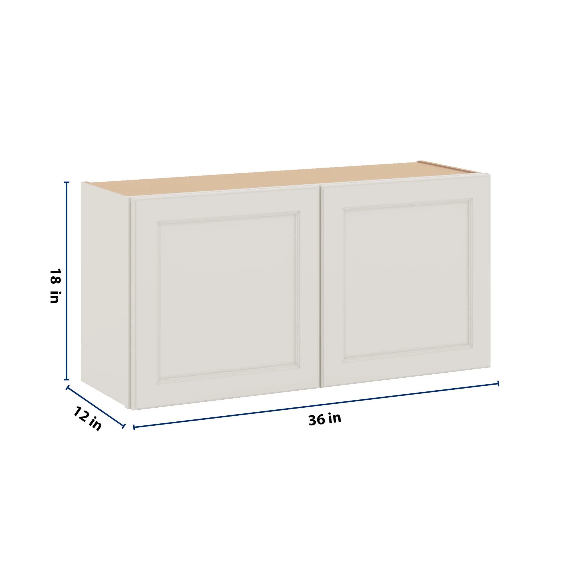 J&K Dove E1 Double Door Wall Cabinet - 36" W x 18" H
