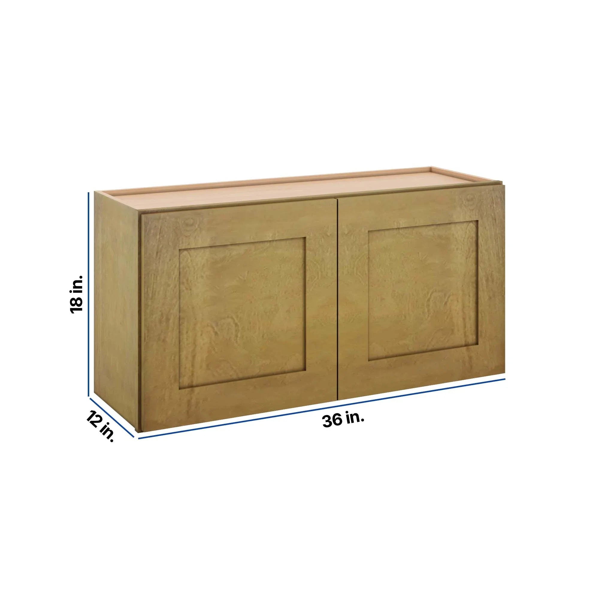 Modernform Cabinet Natural Shaker 36" W X 18" H X 12" D Double Door Wall Cabinet