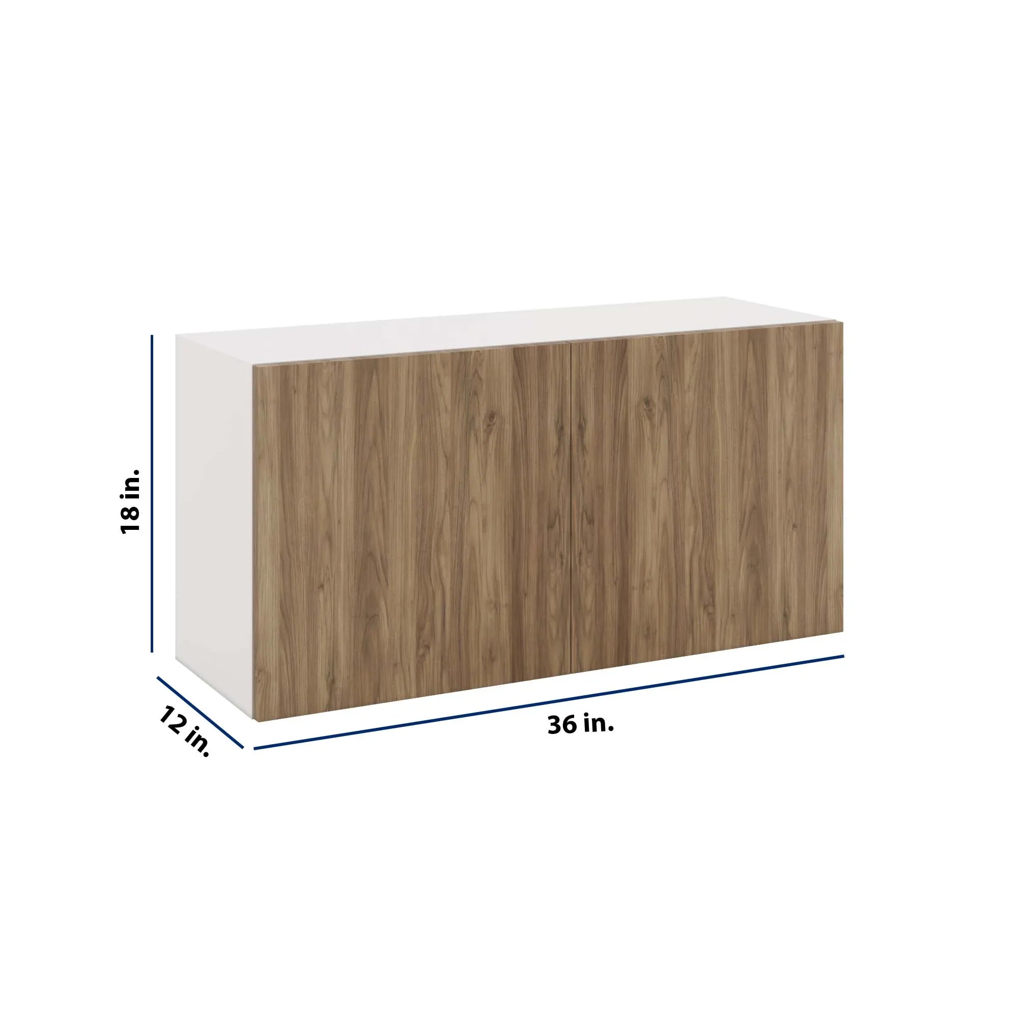 Modernform Cabinet Walnut 36" W X 18" H X 12" D Double Door Wall Cabinet