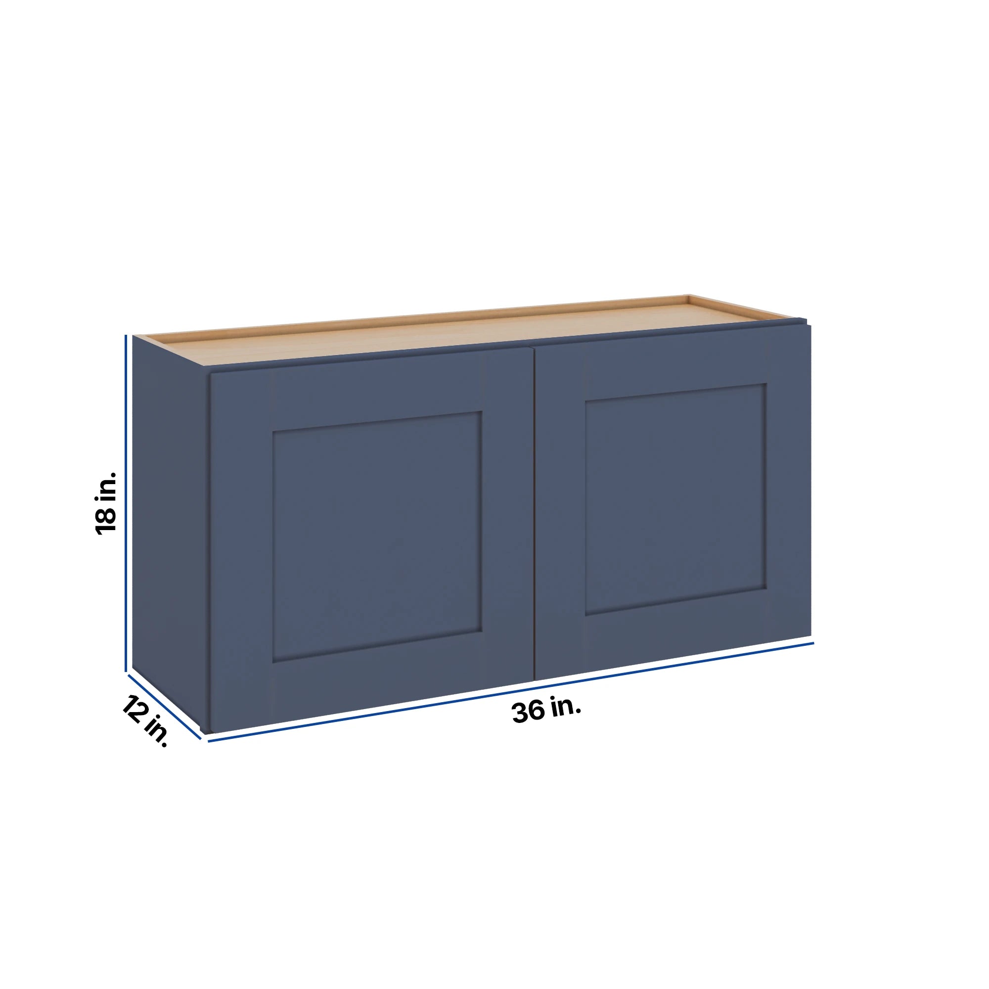 Modernform Cabinet Signature Blue 36" W X 18" H X 12" D Double Door Wall Cabinet