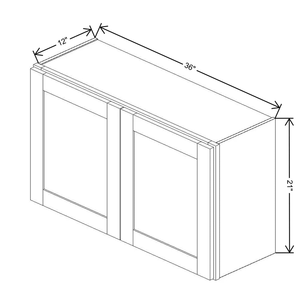 Fabuwood Allure Galaxy Desert Oak 36" W X 21" H X 12" D Double Door Wall Cabinet