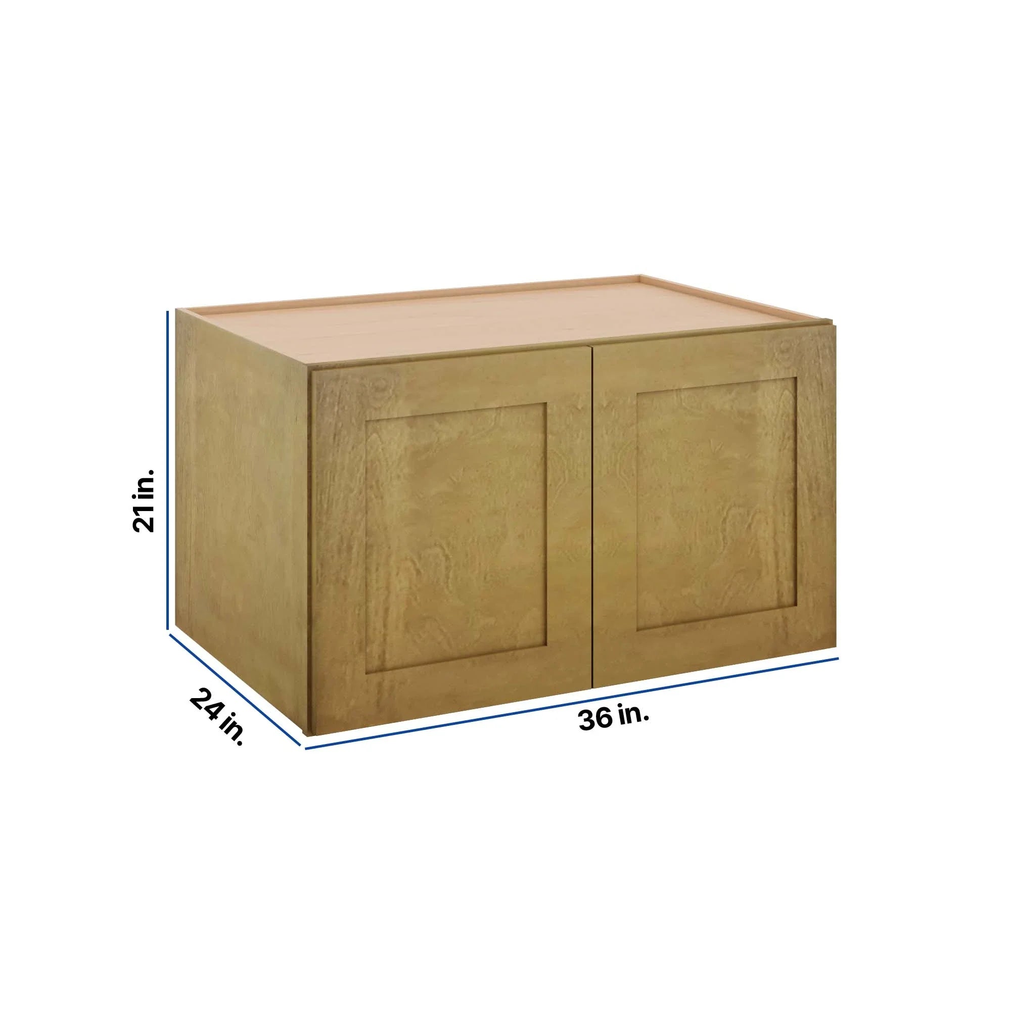 Modernform Cabinet Natural Shaker 36" W X 21" H X 24" D Double Door Wall Cabinet