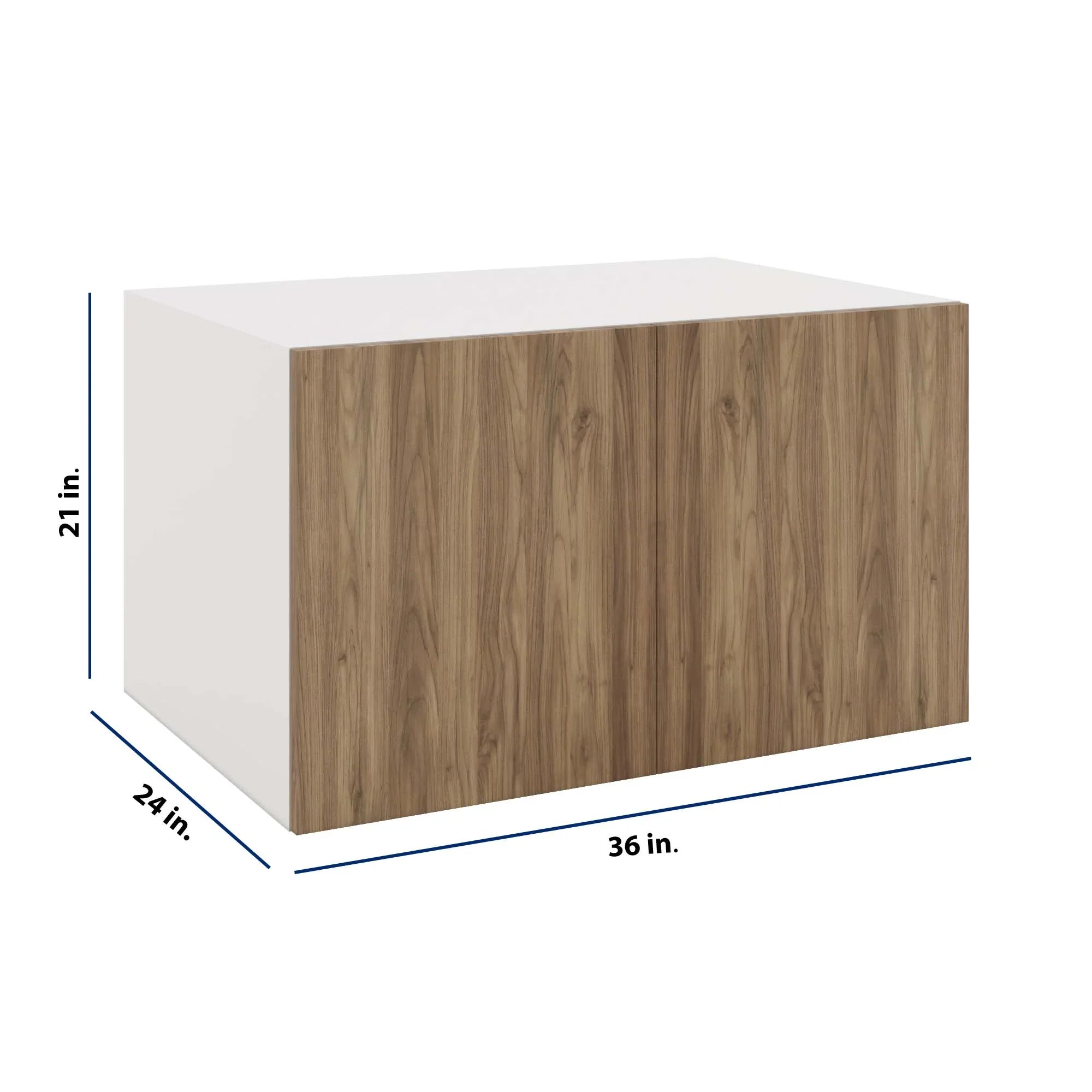 Modernform Cabinet Walnut 36" W X 21" H X 24" D Double Door Wall Cabinet