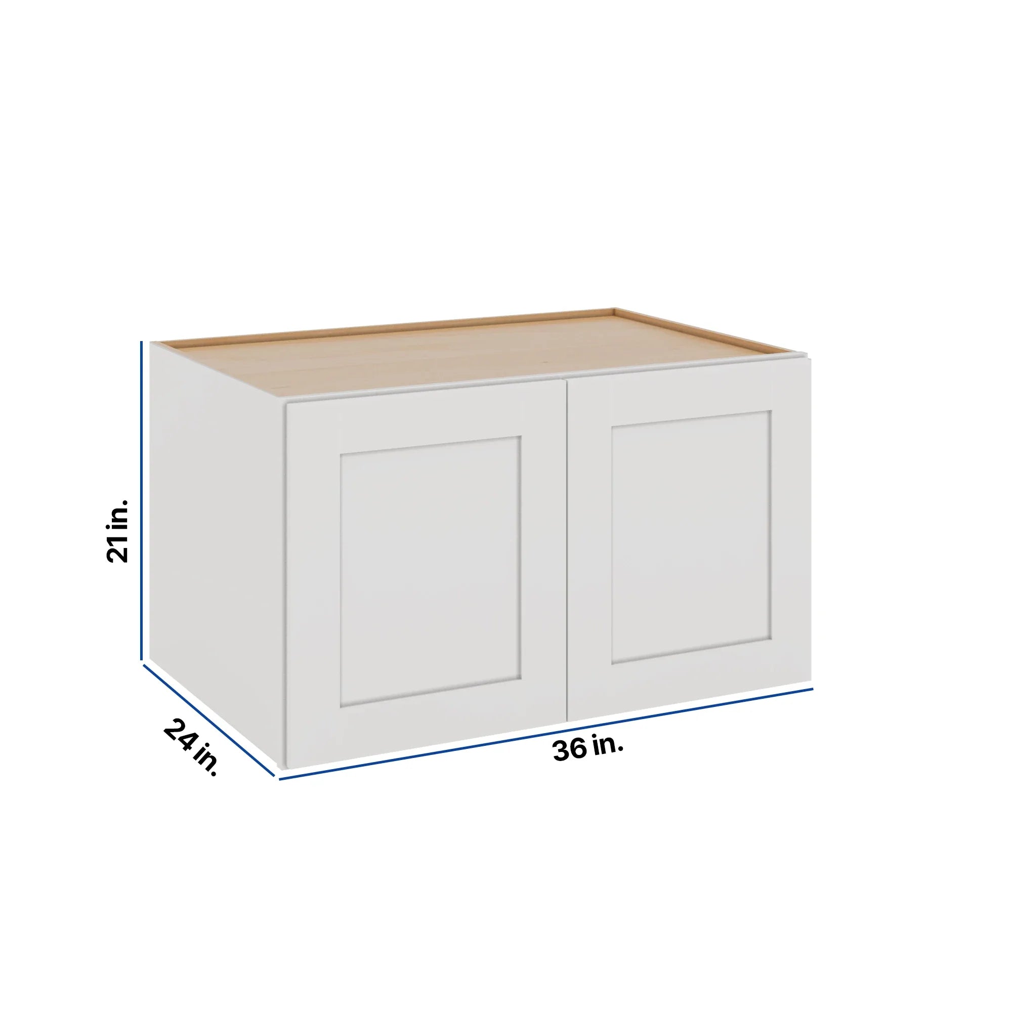Modernform Cabinet White Shaker 36" W X 21" H X 24" D Double Door Wall Cabinet