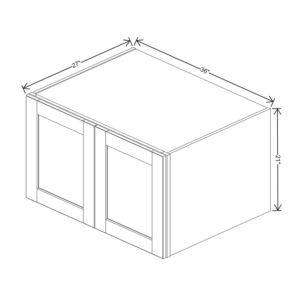 J&K Creme Glazed A7 Refrigerator Wall Cabinet - 36" W x 21" H x 27" D