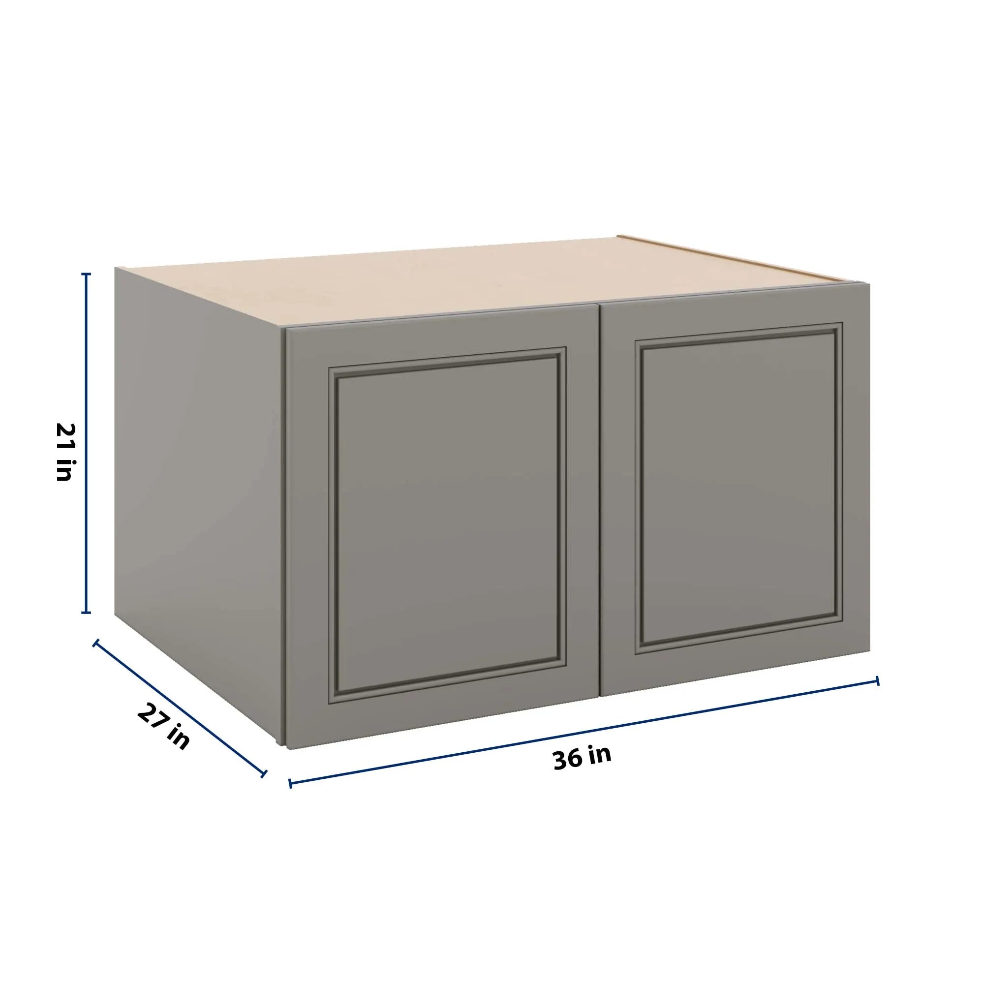 J&K Greige K3 Refrigerator Wall Cabinet - 36" W x 21" H x 27" D