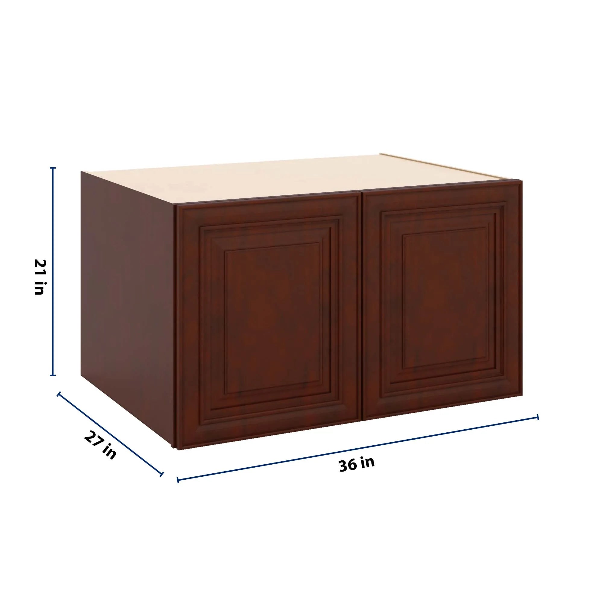 J&K Mahogany J5 Refrigerator Wall Cabinet - 36" W x 21" H x 27" D