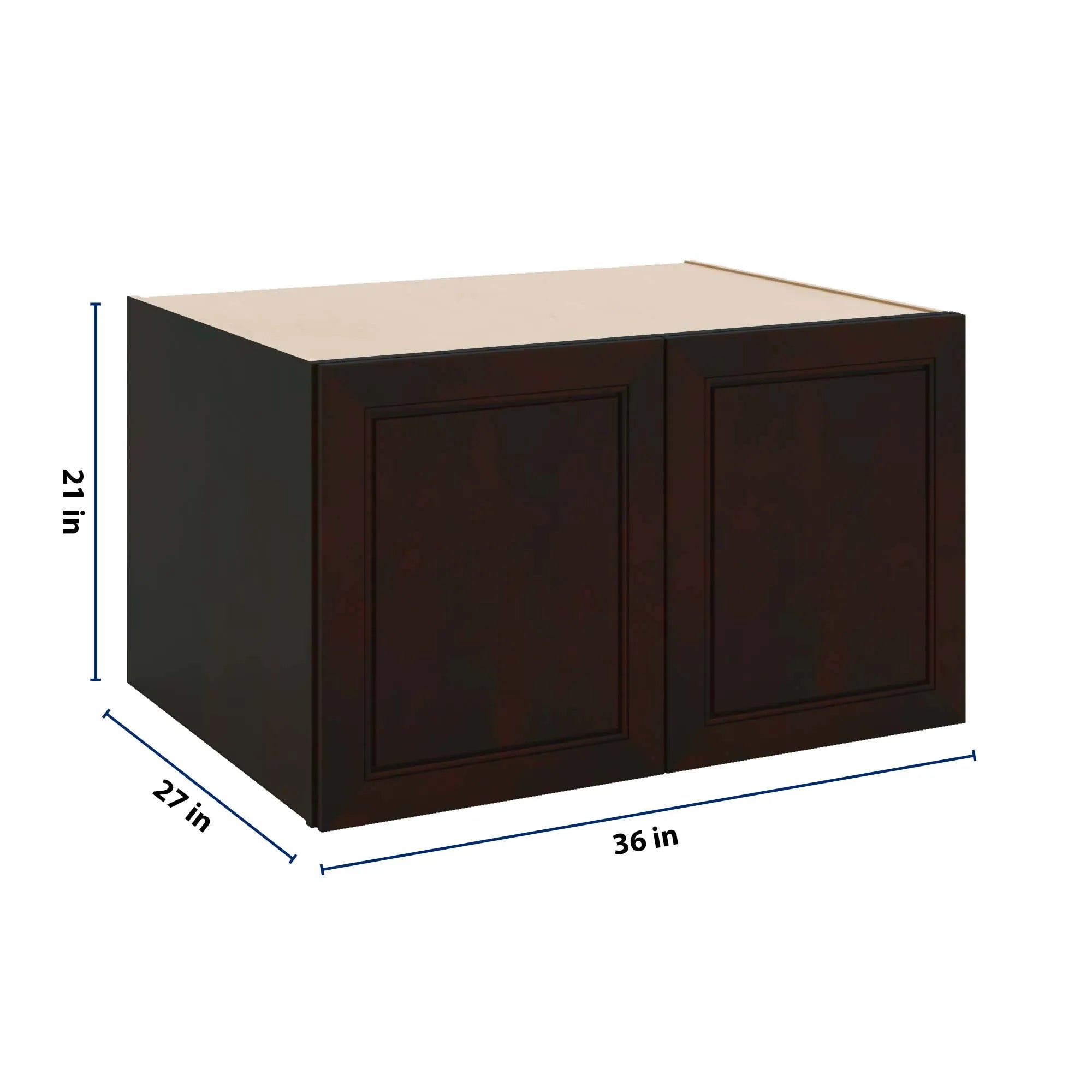 J&K Espresso K8 Refrigerator Wall Cabinet - 36" W x 21" H x 27" D