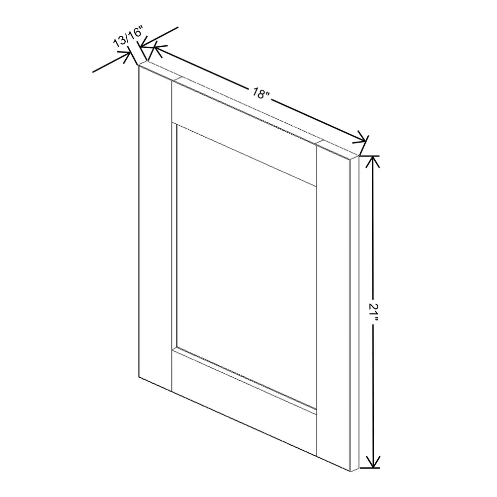 J&K White Shaker S8 Dummy Door Panel 18" W x 21" H