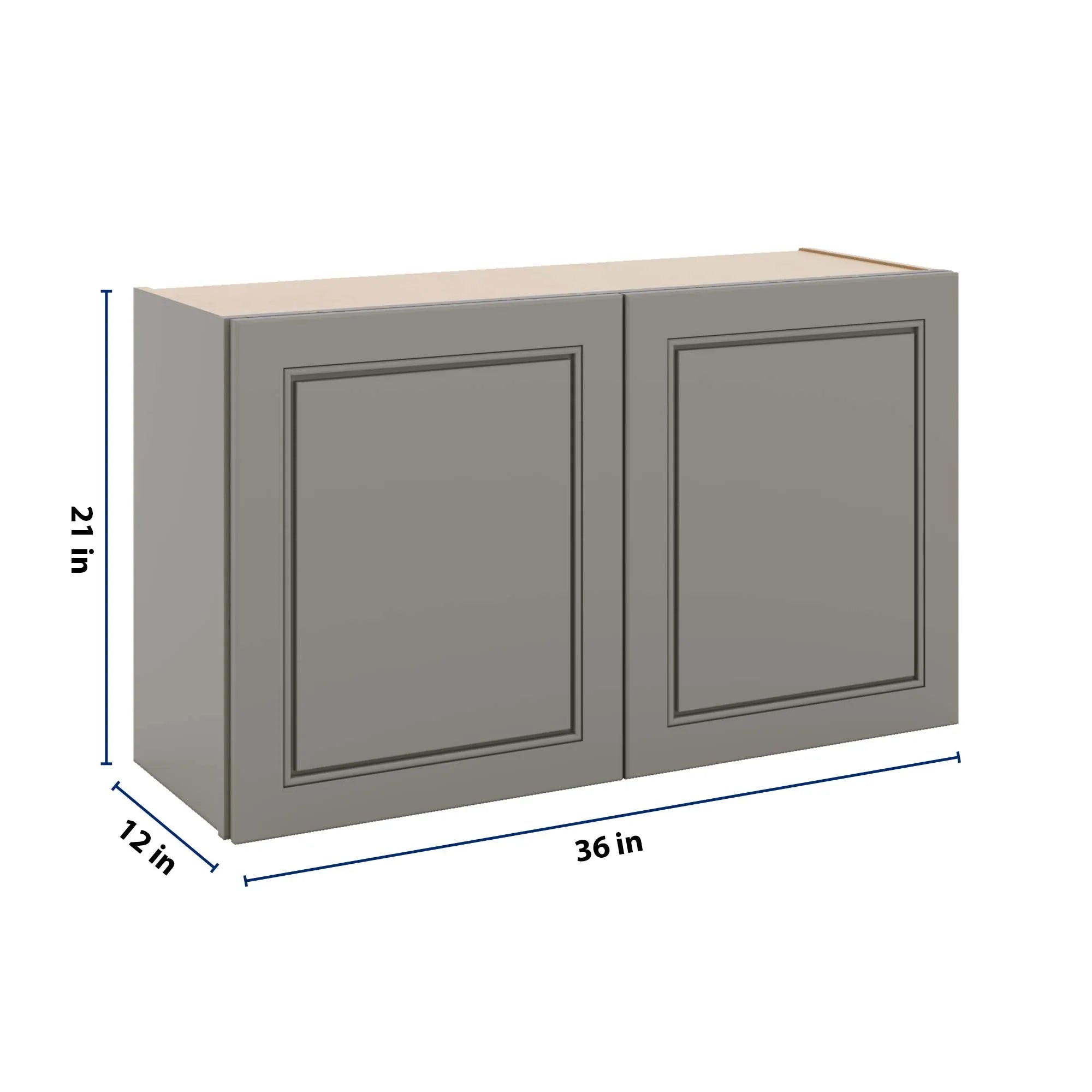 J&K Greige K3 Double Door Wall Cabinet - 36" W x 21" H